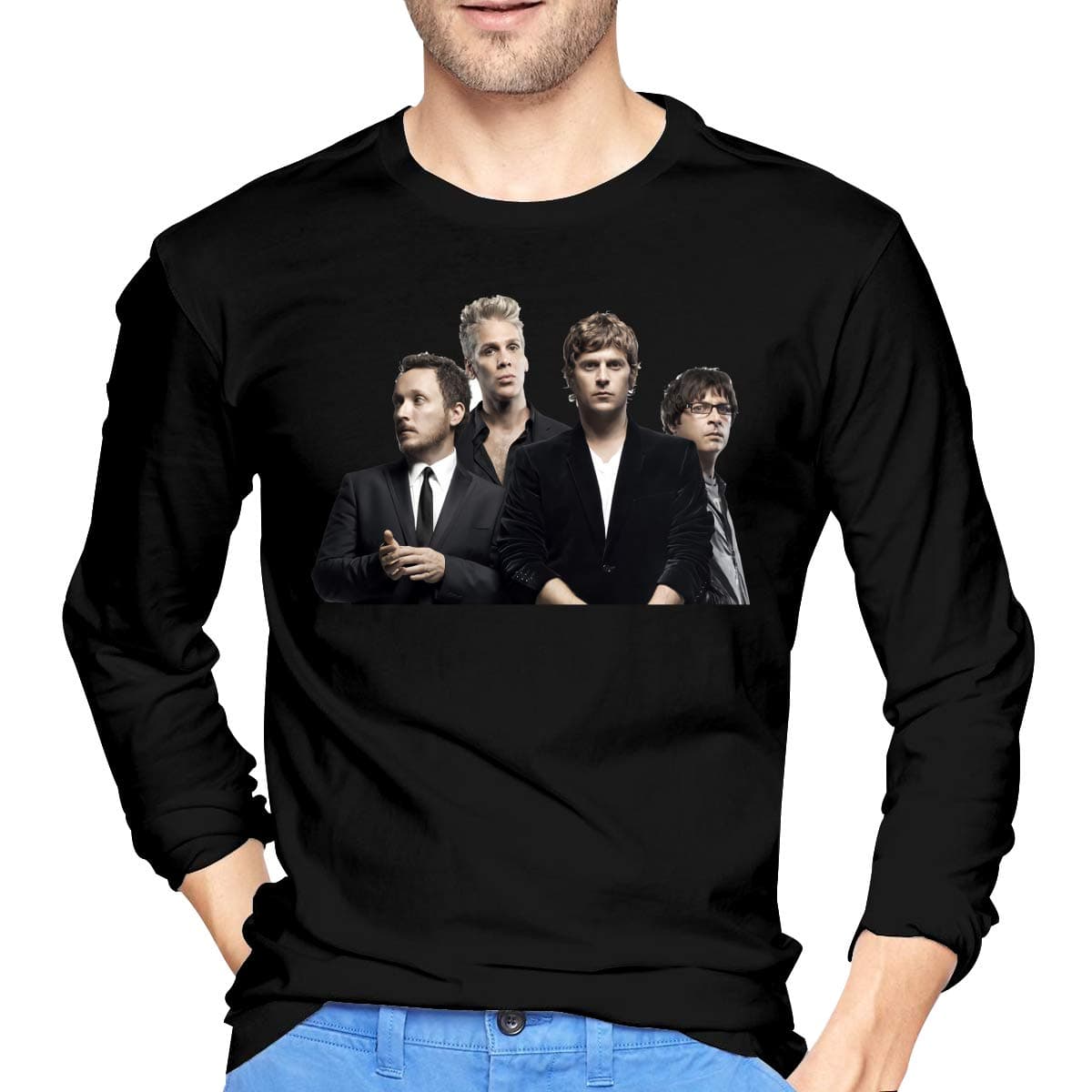 CHLOE KENT Mens Fashion Matchbox Twenty Long Sleeve Tee Black