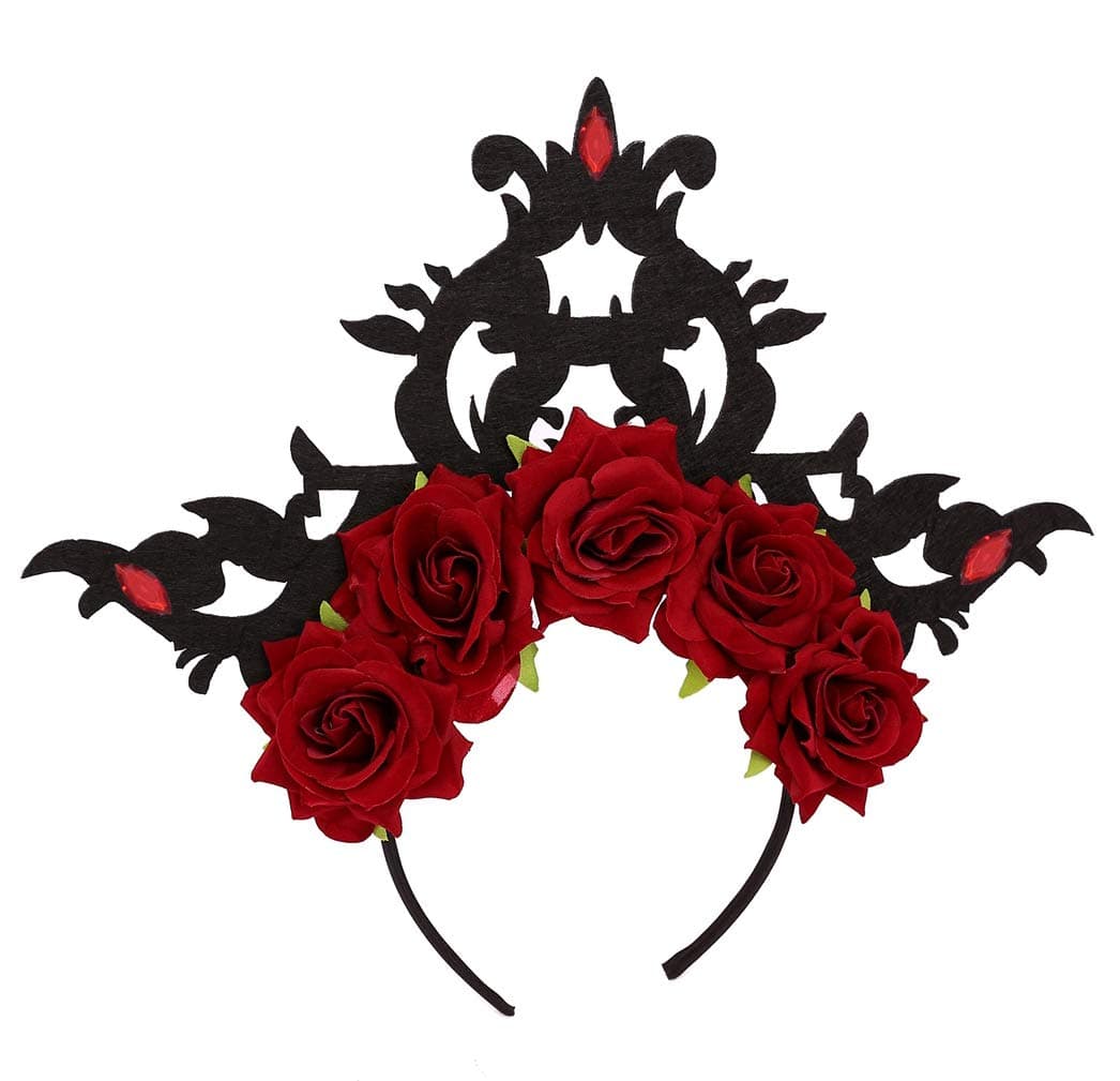 FELIZHOUSE Devil Headband Cosplay Costumes Headpiece For Women Girls Cosplay Party Decoration Supplies Novelty Fascinator Headwear Hair Accessories
