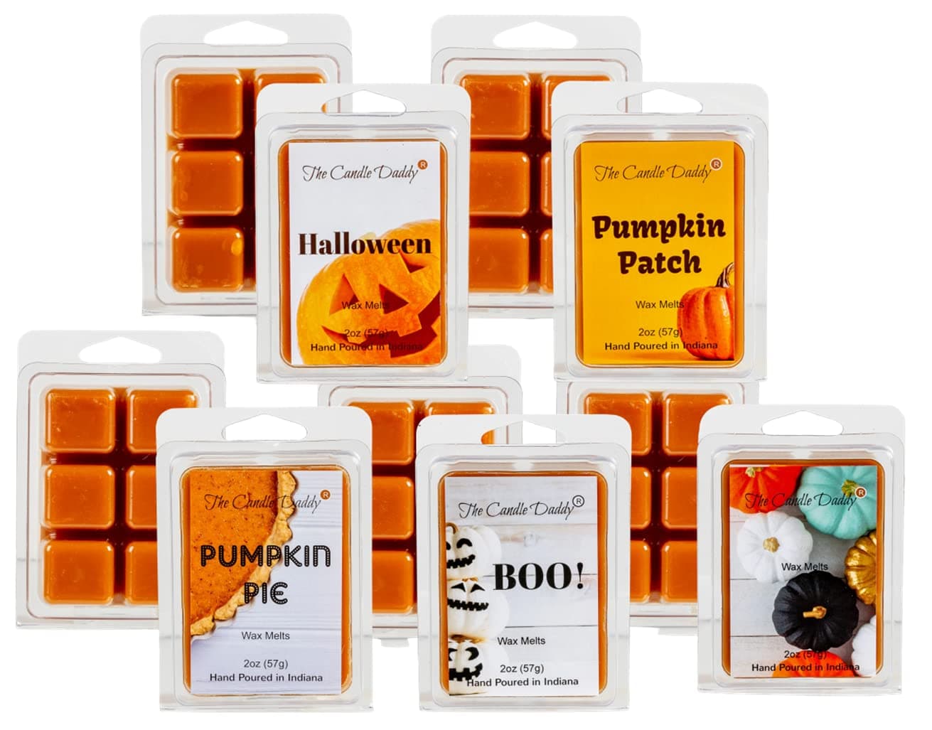 The Candle Daddy Pumpkin Spice Lovers 5 Pack - 5 Amazing Fall Pumpkin Scented Wax Melts - 30 Total Cubes - 10 Total Ounces - Harvest Aromas