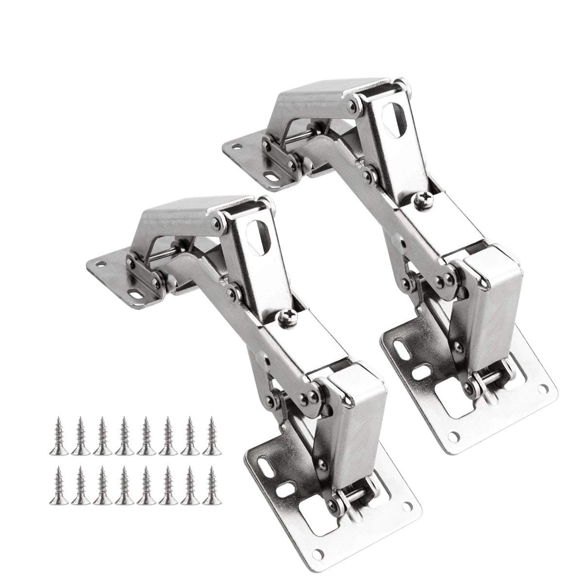 2PCS 165 Degree Cabinet Hinge, Stainless Steel Kitchen Cabinet Hinges Hidden Cabinet Hinges, Full Overlay Cabinet Hinge with Soft Closing for Lazy Susan Cabinet, Kitchen Cabinet Doors, Wardrobe