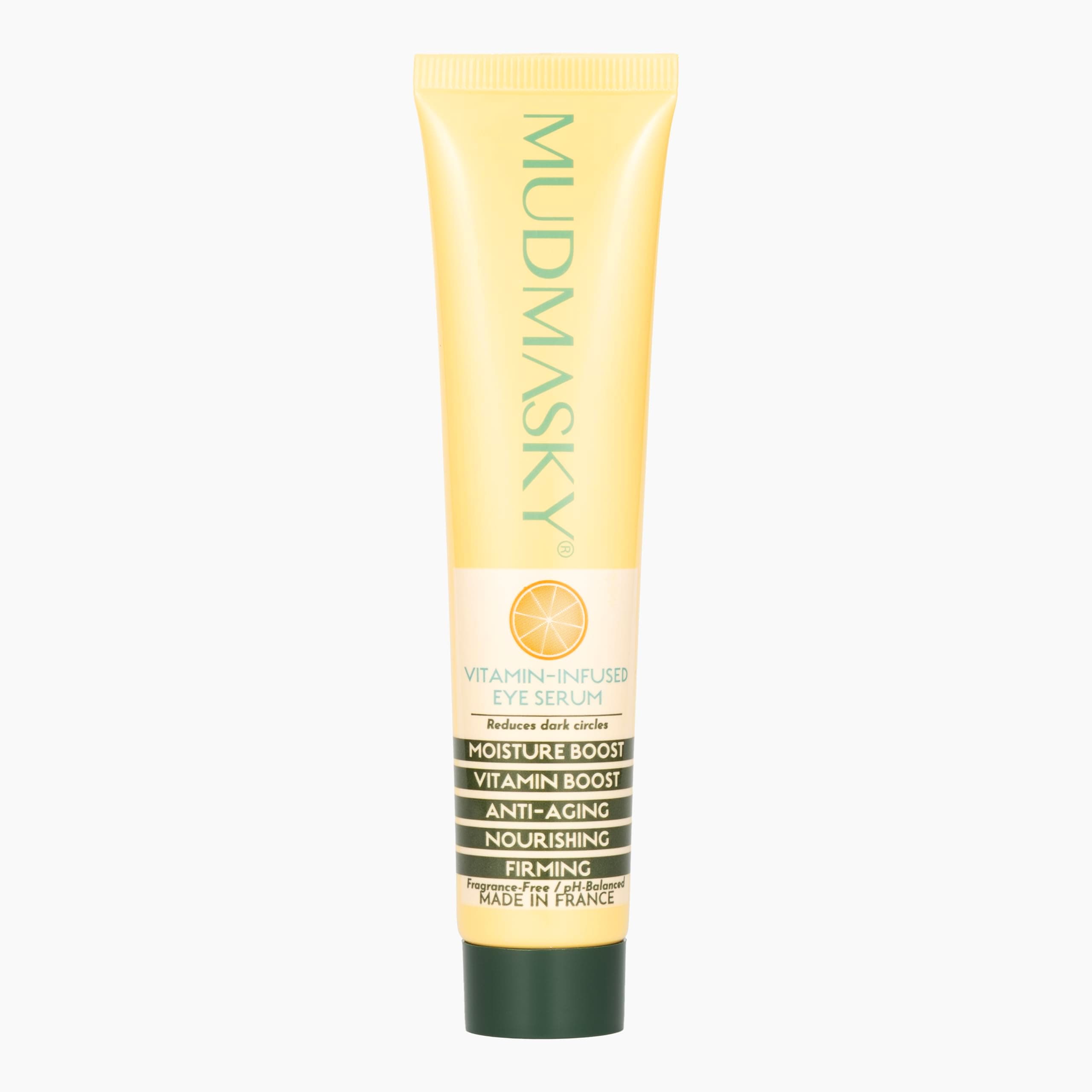 MUDMASKY Vitamin-Infused Eye Serum 1.0 FL. OZ. - MADE IN FRANCE - with Vitamin C & K, Reduces Dark Circles, Firms, Moisturizes, Hydrates, Restores Youthful Skin, Eye Care for All Skin Types