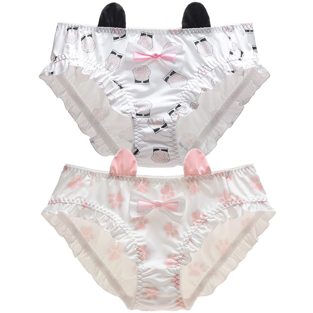 Womens Bikini Panties Japanese Lingerie Briefs 2 Pack Kawaii Cosplay Underwear