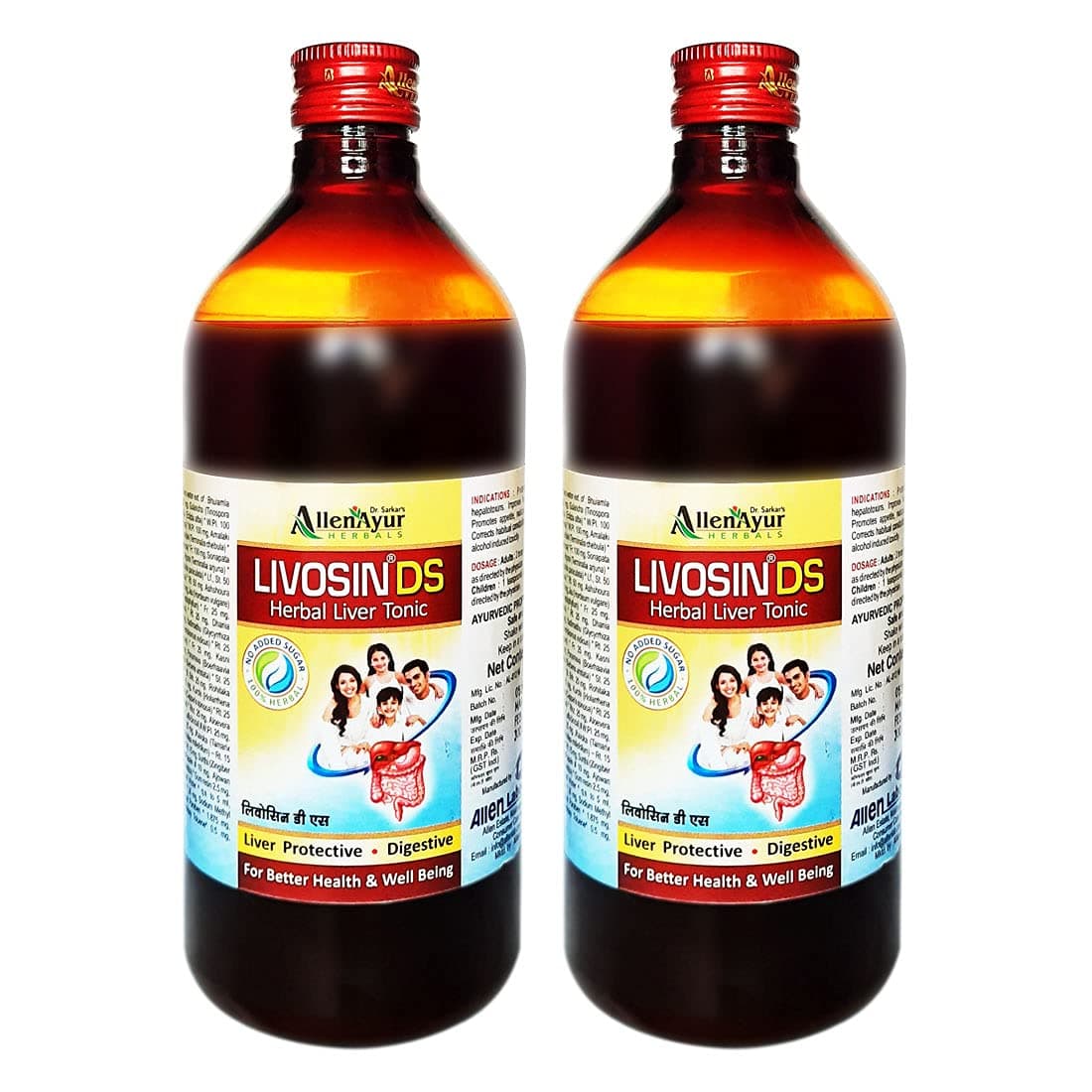 Dr. Sarkar AllenAyur Herbal Livosin DS liquid (Pack of 450 ml X 2)
