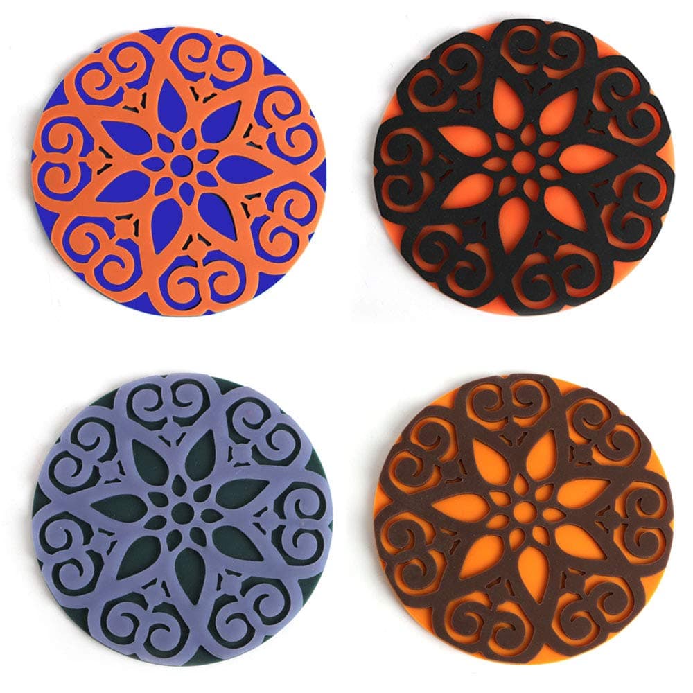 Nigaee Drink Coasters Set Perfect Soft Coaster Fits Any Size of Drinking Glasses Set of 4 Drink Coasters Silicone Cup Pad