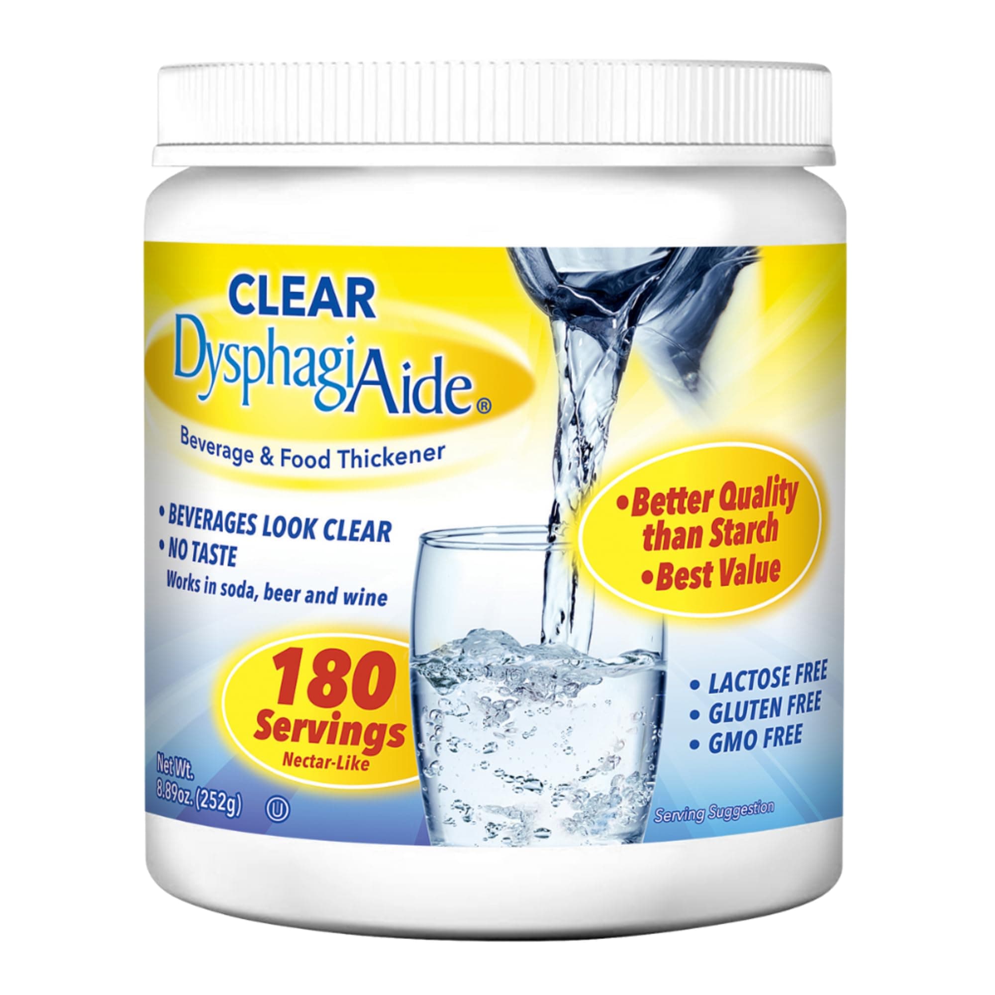 Clear DysphagiAide Instant Beverage & Food Thickener Powder (252 g, 180 servings)