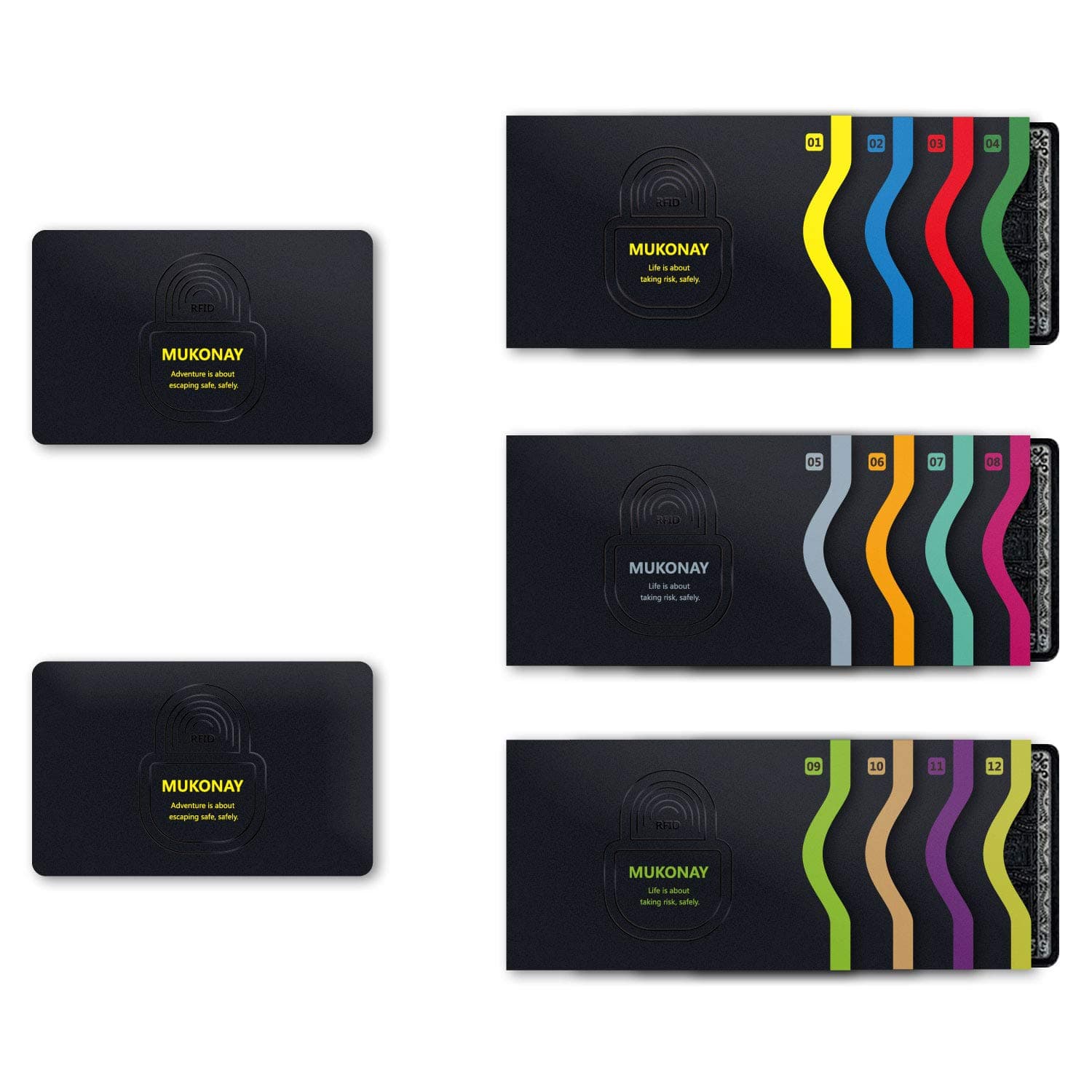 RFID Credit Card Holder Sleeve, New Upgraded 12 Blocking Sleeves 2 Protector Cards For Mens Women Wallets Protective Shield Anti Theft Protectors