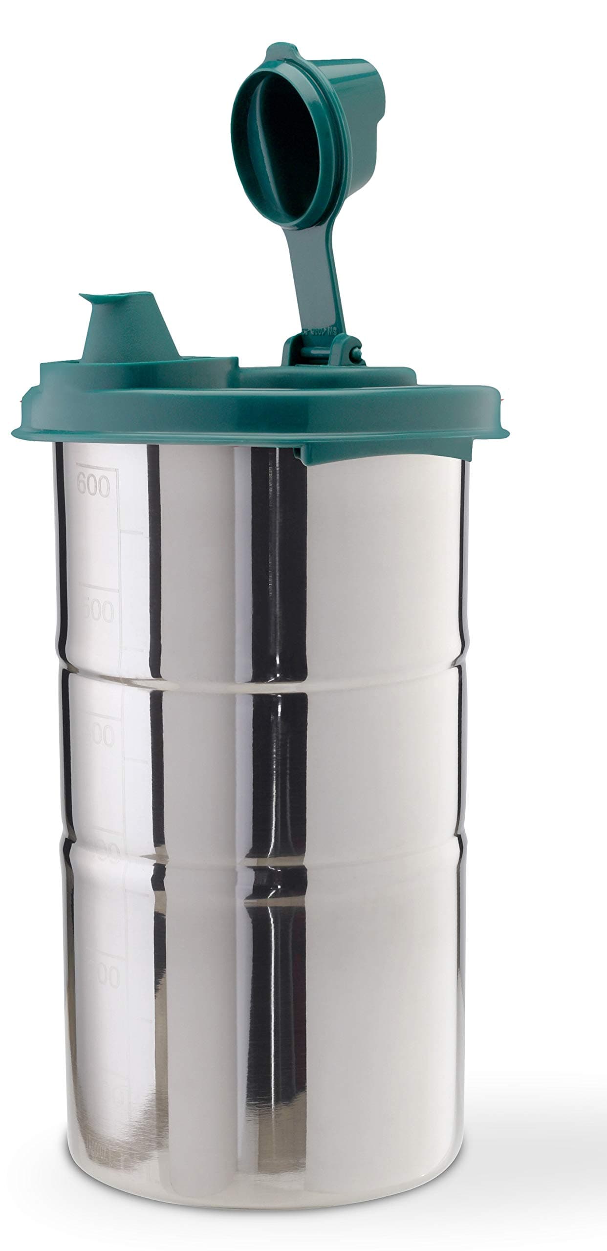 SIGNORA WARE Easy Flow Stainless Steel Oil dispenser Bottle with Lid and Cap, Air-Tight Spill-Proof, Food Grade Pourer Drizzler 650 ml (Forest Green) Set of 1
