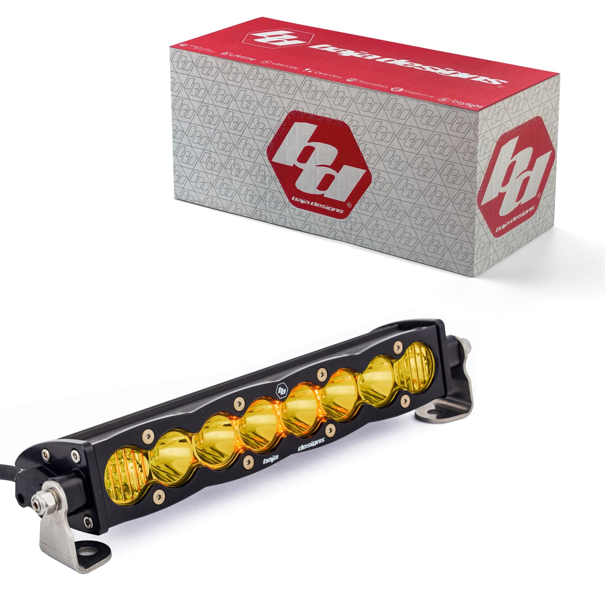 10 Inch Led Light Bar Driving Combo Amber Lens Pattern S8 Series (BAJ701013)