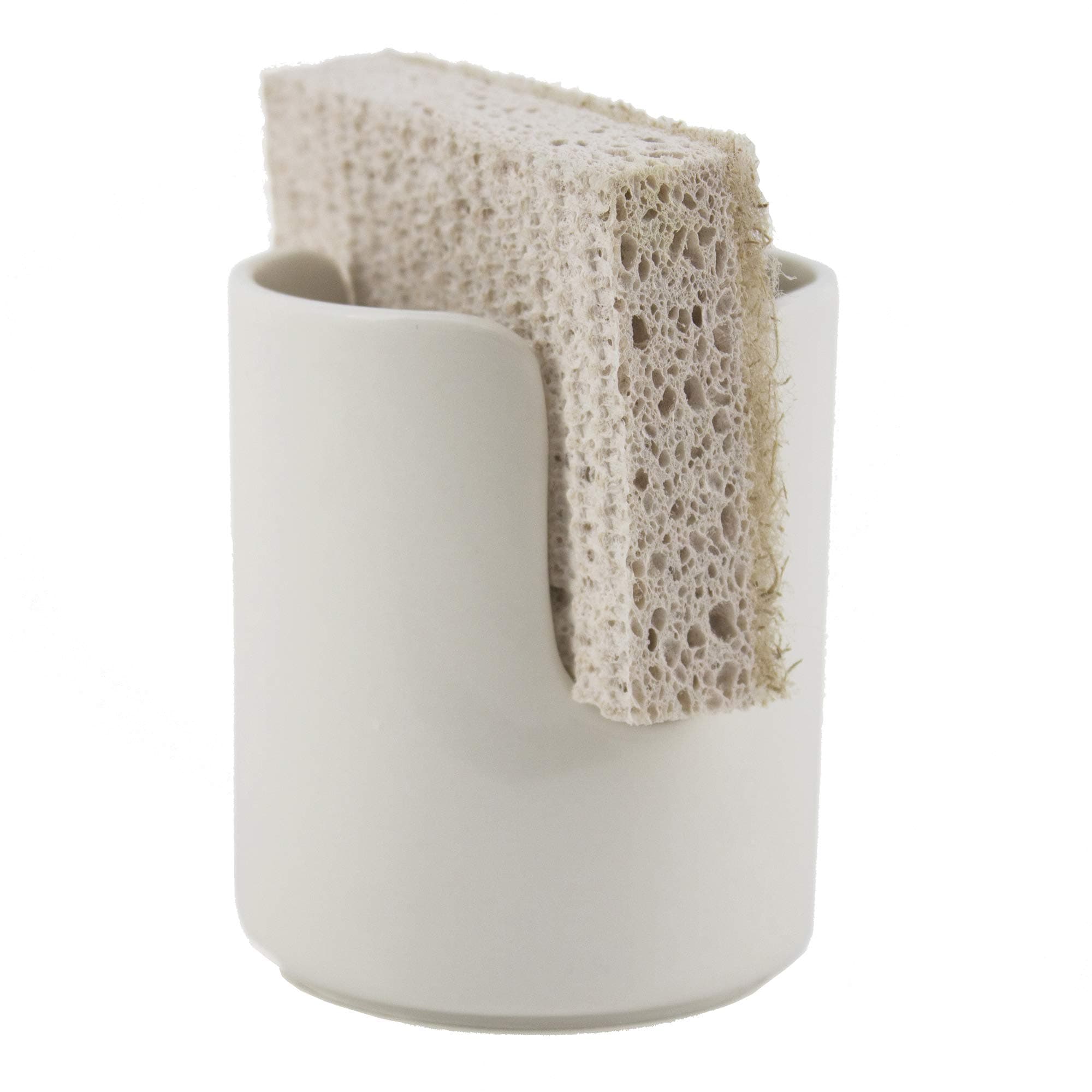 Ceramic Dish Sponge Holder for Kitchen Sink Dishwasher Safe Farmhouse Elegant Cute Sturdy