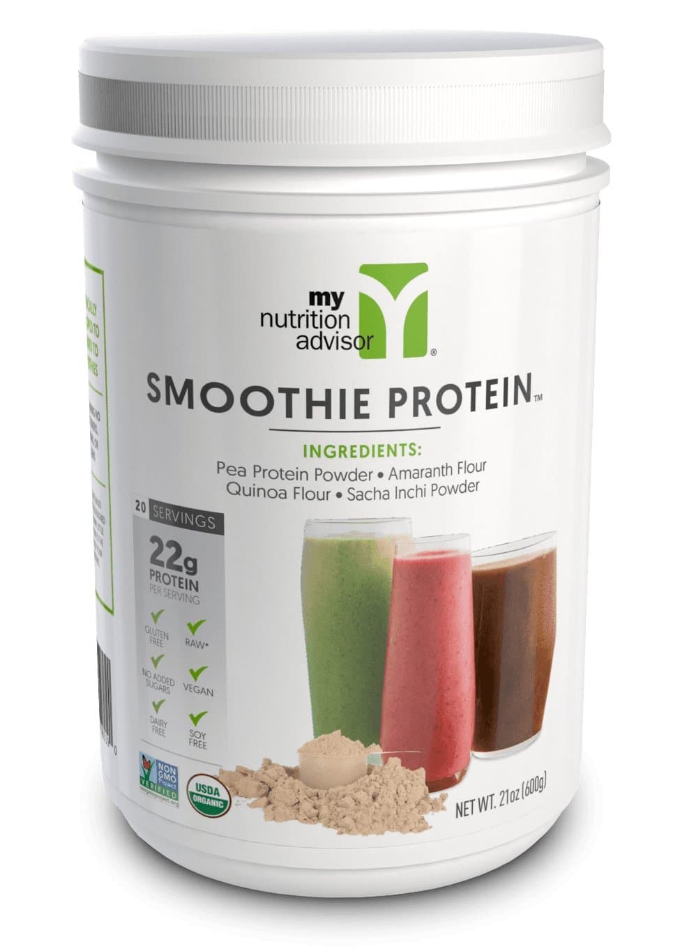 Smoothie Protein Powder (Vegan, Organic, Non-GMO) (20 Servings; 22g per Serving)