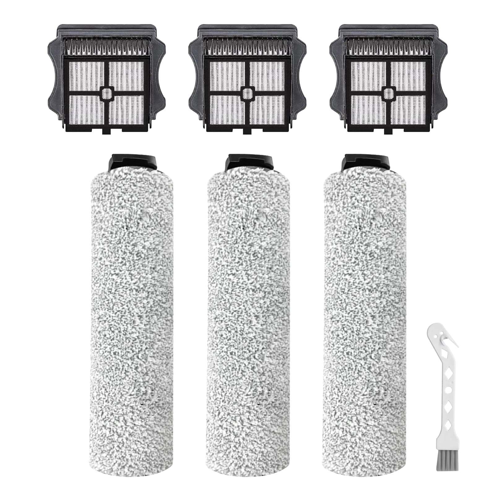 iFloor 3 Replacement Brush Rollers and Filters Kit for Tineco iFloor 3/iFloor One S3 Cordless Wet Dry Vacuum Cleaner,Accessories inclue 3 HEPA Filters & 3 Brush Rollers