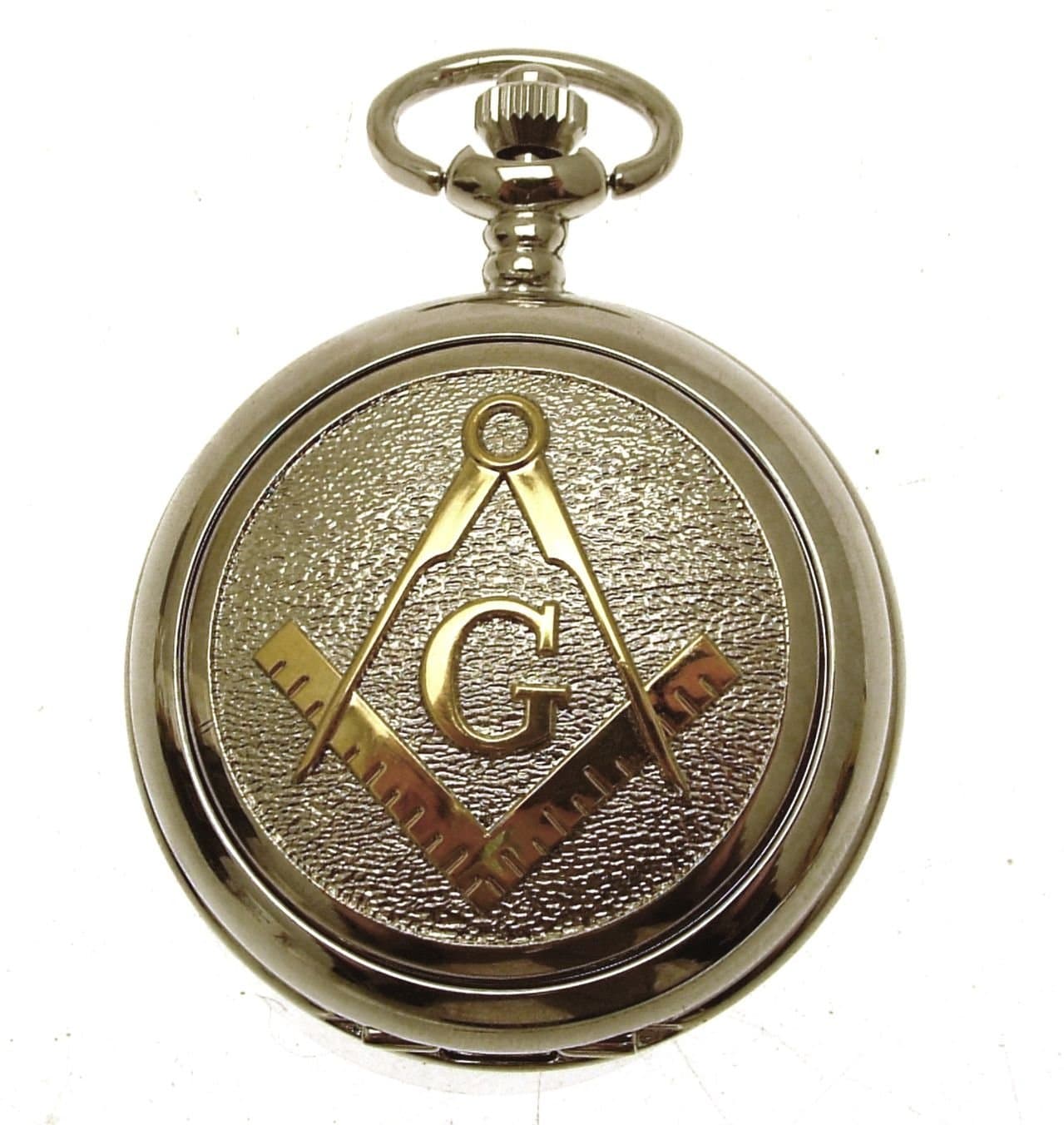Masonic Pocket Watch Silver Two Tone Design Mechanical Engraving Included Design 70