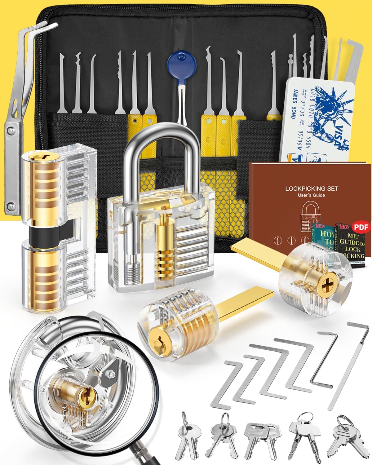 37+5 Pieces Lock Picking Set, [Super Fun & Better Practice]