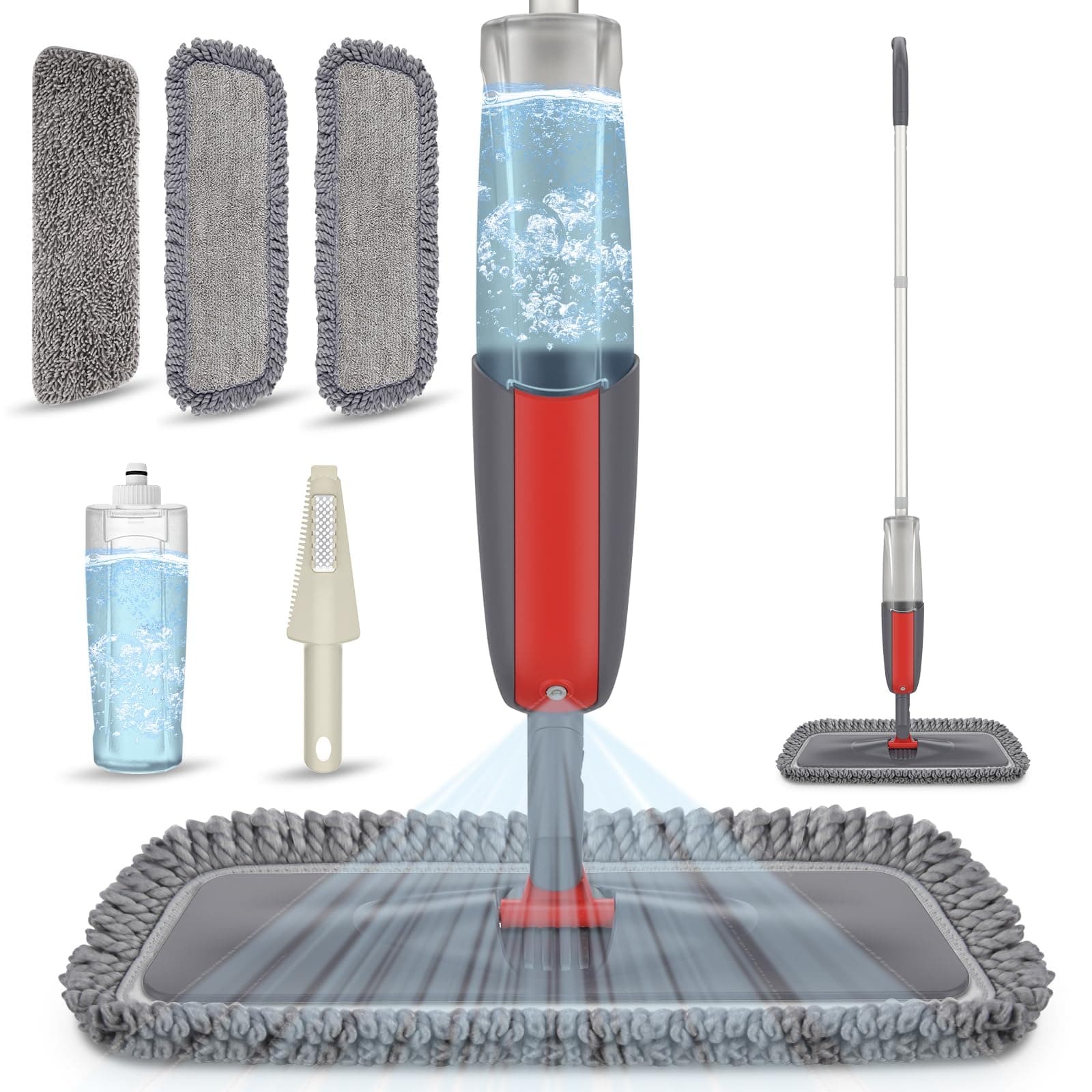 – Spray Mops for Cleaning Floors - MEXERRIS Floor Flat Mop with 3 Washable Reusable Pads &1 Refillable Bottle - Wet Mop Dust Dry Mops For Hardwood Laminate Vinyl Tile Ceramic Floors Cleaning
