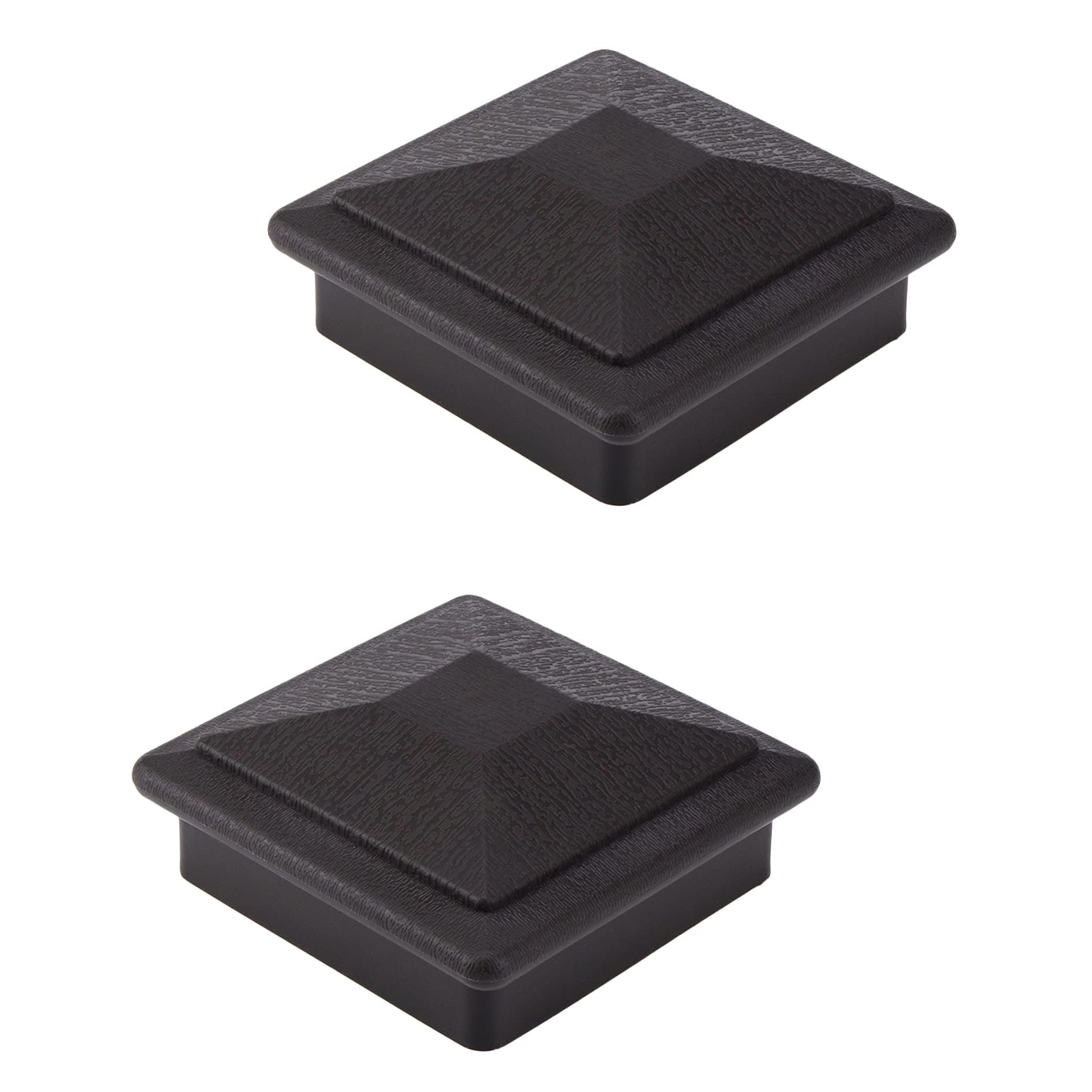 Coshar 4.7" x 4.7" Plastic Post Cap Cover Fence Post Caps for Wood Posts Fence of Decks (Dark Brown, 2 Pack)