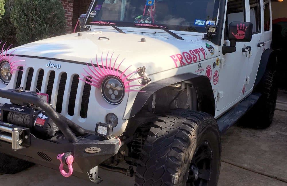 CarLashes for Jeep Wrangler JK, JL (1987-present) - Car Headlight Eyelashes - PINK
