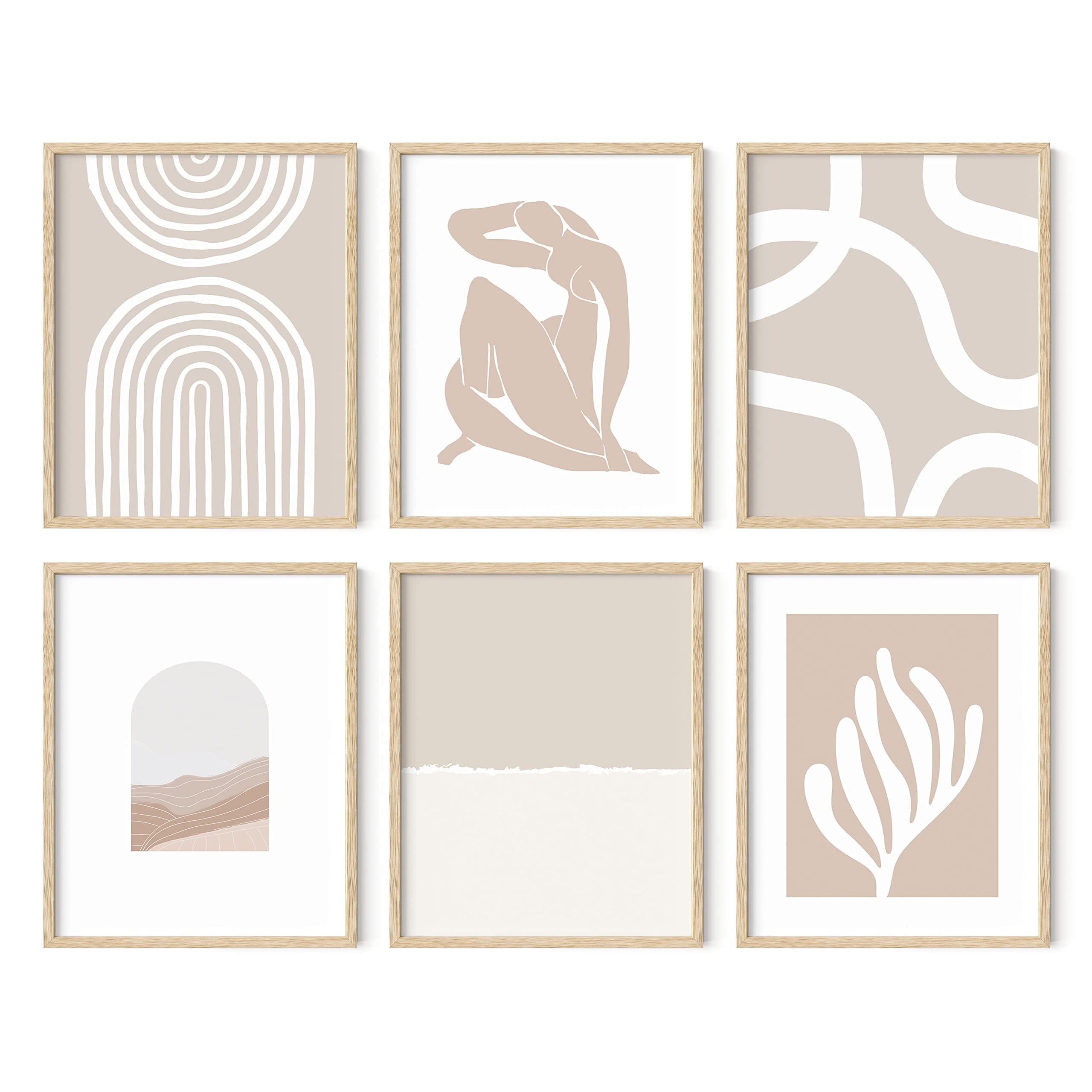 HAUS AND HUES Neutral Wall Art, Beige Wall Decor, Beige Wall Art, Modern Abstract Matisse Poster, Matisse Prints, Mid Century Modern Boho Wall Art (Unframed 8x10)