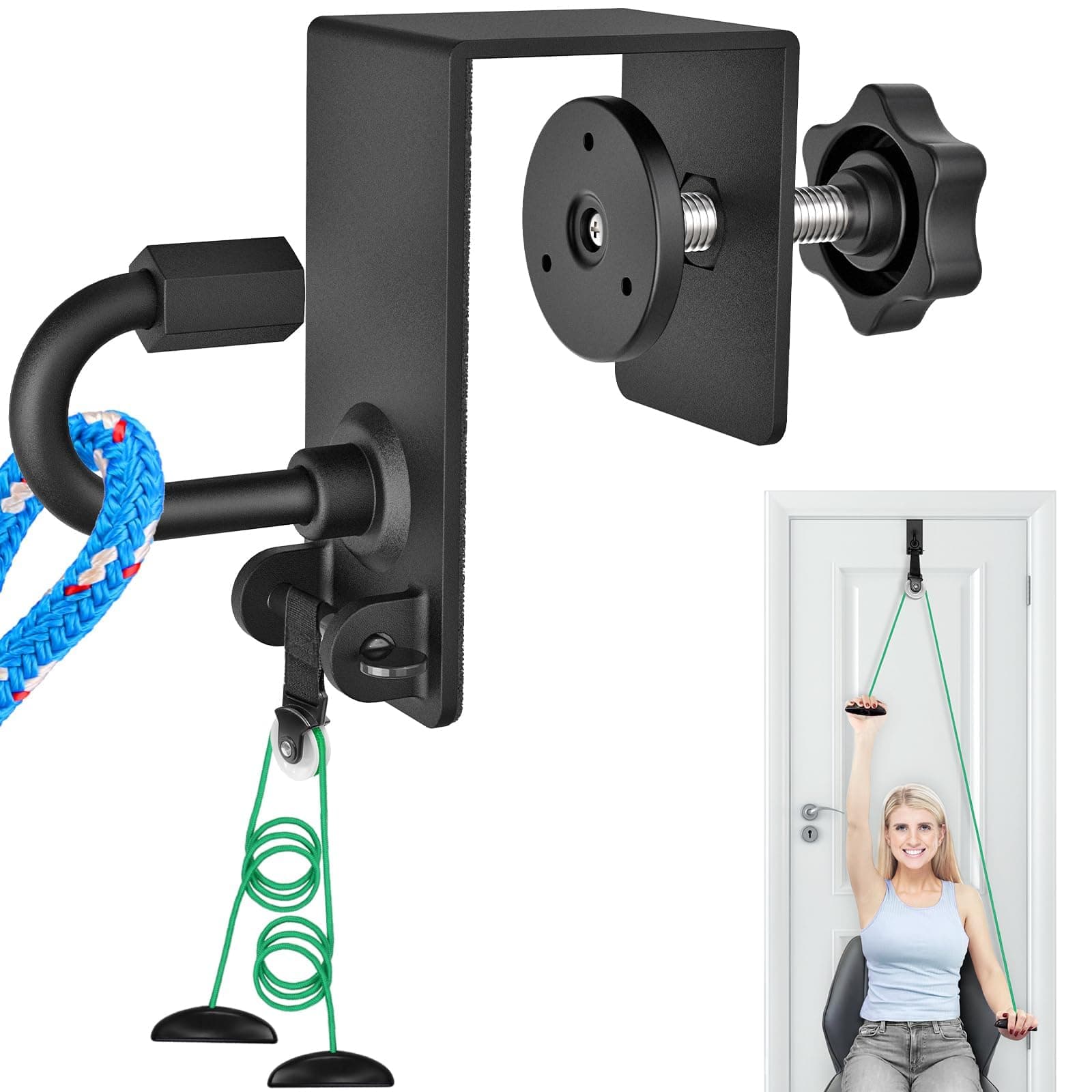BeneLabel Heavy Duty Door Anchor Attachment - Shoulder Pulley for Rotator Cuff Recovery - Over Door Rehab Exerciser for Strength Training, Physical Therapy, Home Gym - Compatible with Any Resistance