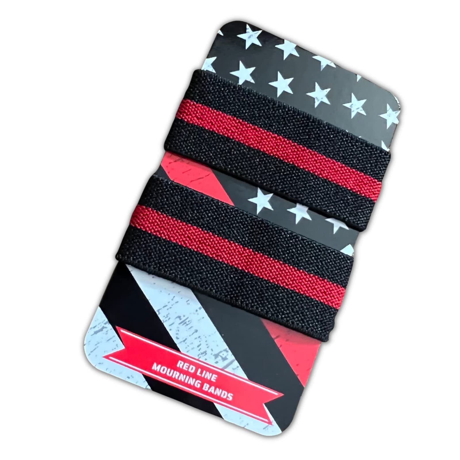 AGENT GEAR USA Red Line Fire Department Mourning Bands for Badges - Red Line FD Elastic Mourning Bands - Honor and Respect