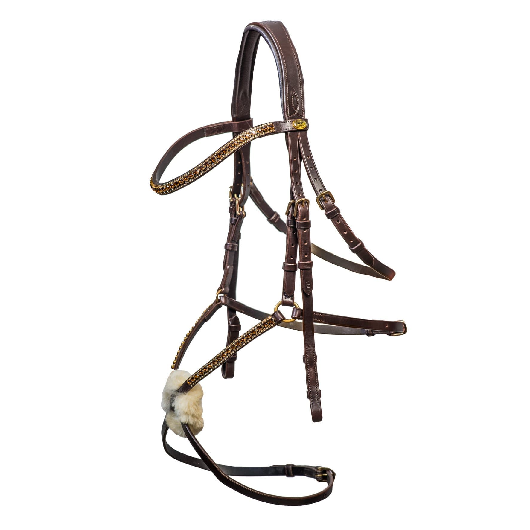 Schockemohle Sports Show Jumping Bridle with Figure 8 Mexican Noseband - Expresso Brown in Full Size