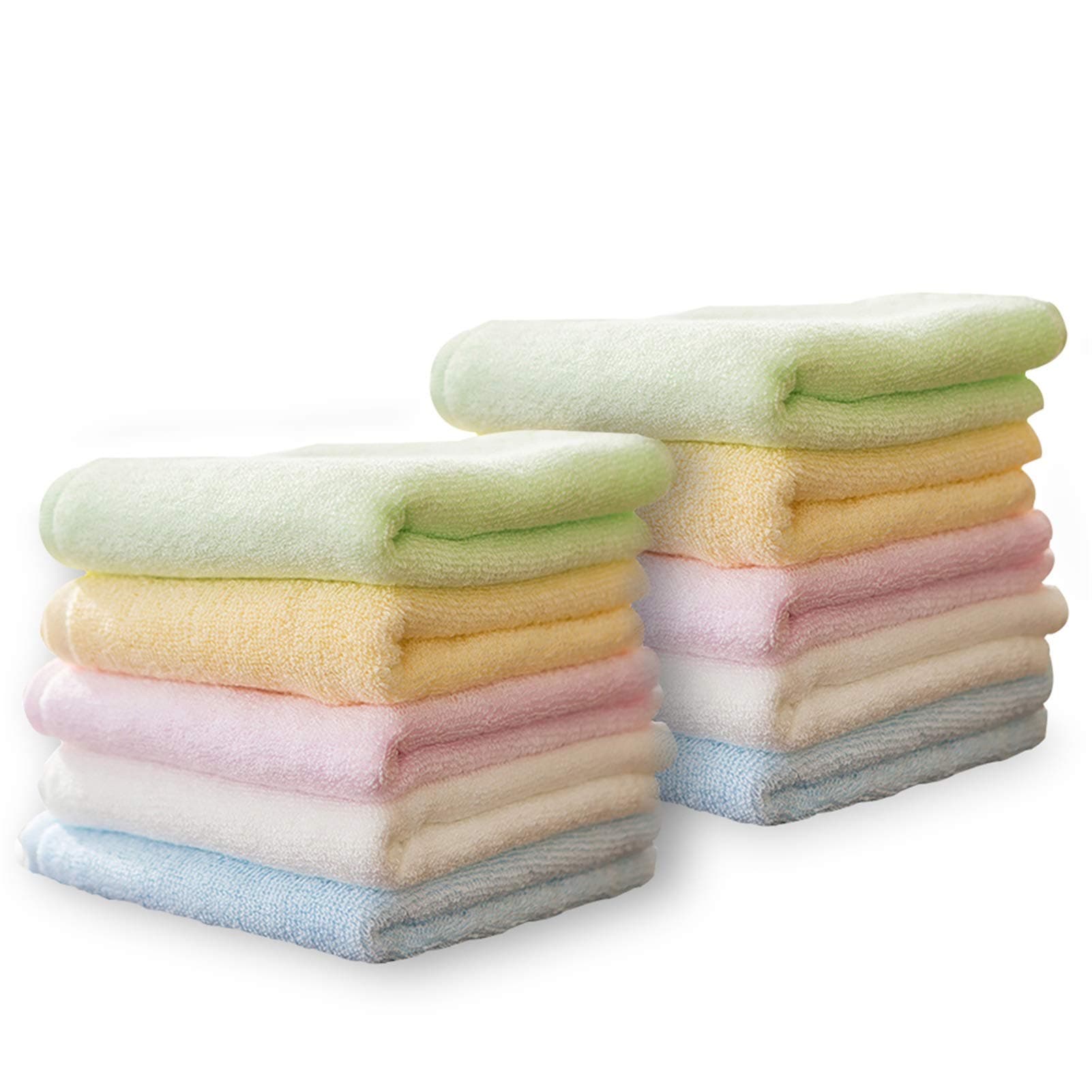 Luxury Washcloths Towel Set 10 Pack Baby Wash Cloth for Bathroom-Hotel-Spa-Kitchen Multi-Purpose Fingertip Towels & Face Cloths