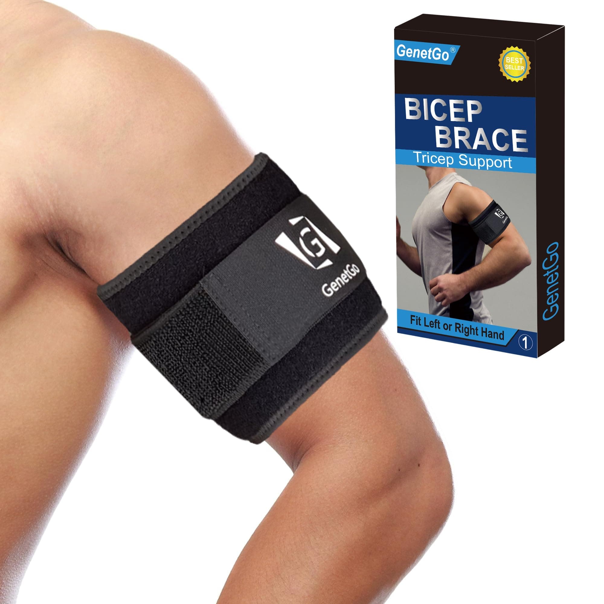 Bicep & Tricep Tendonitis Brace Compression Sleeve - Pain Relief for Bicep and Tricep Muscle Strains, Upper Arm Support
