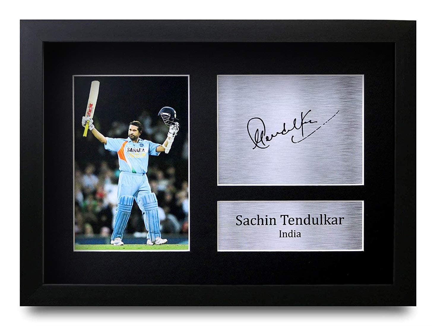 HWC Trading FR Sachin Tendulkar Gift Signed FRAMED A4 Printed Autograph India Cricket Gifts Photo Display