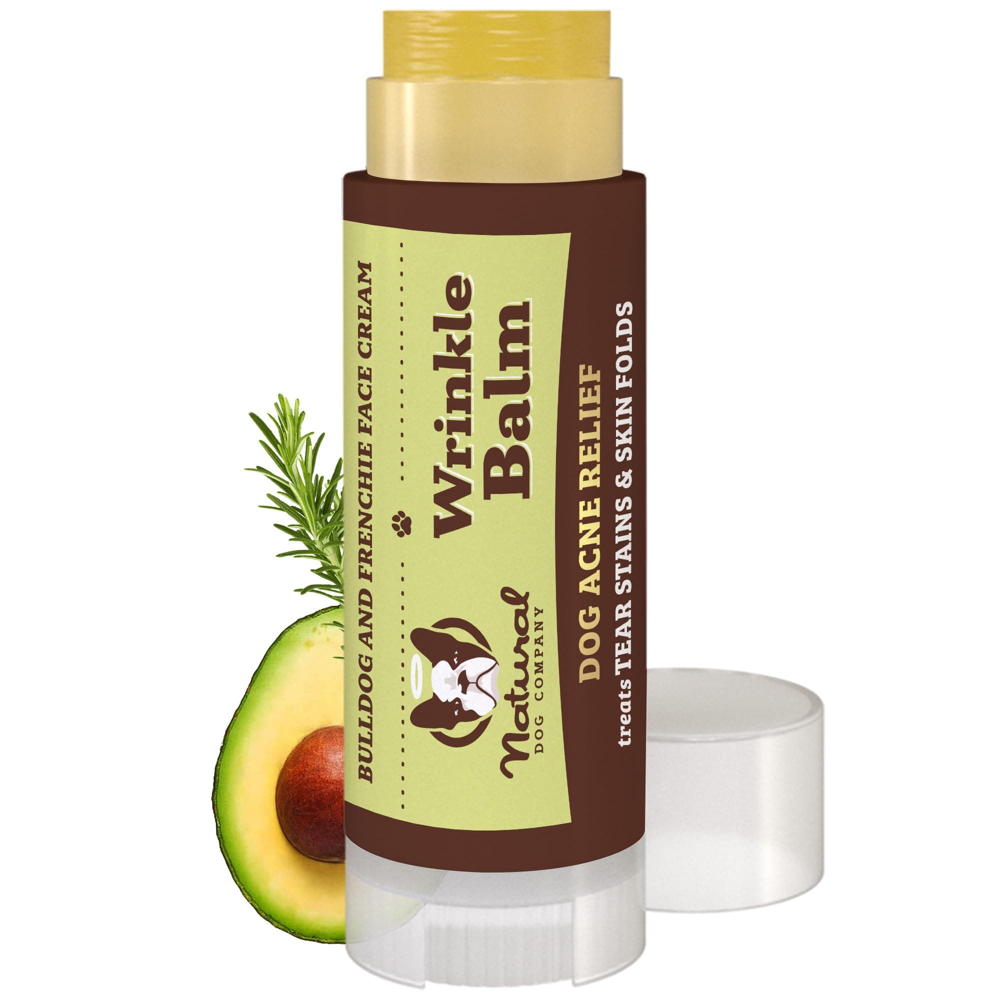 Natural Dog Company Wrinkle Balm for Dogs – Dog Wrinkle Balm for Skin Folds, Facial Creases & Wrinkles, Lick-Safe Wrinkle Cream for Bulldogs, Pugs & Bully Breeds, Daily Skin Care, 0.15 oz Stick