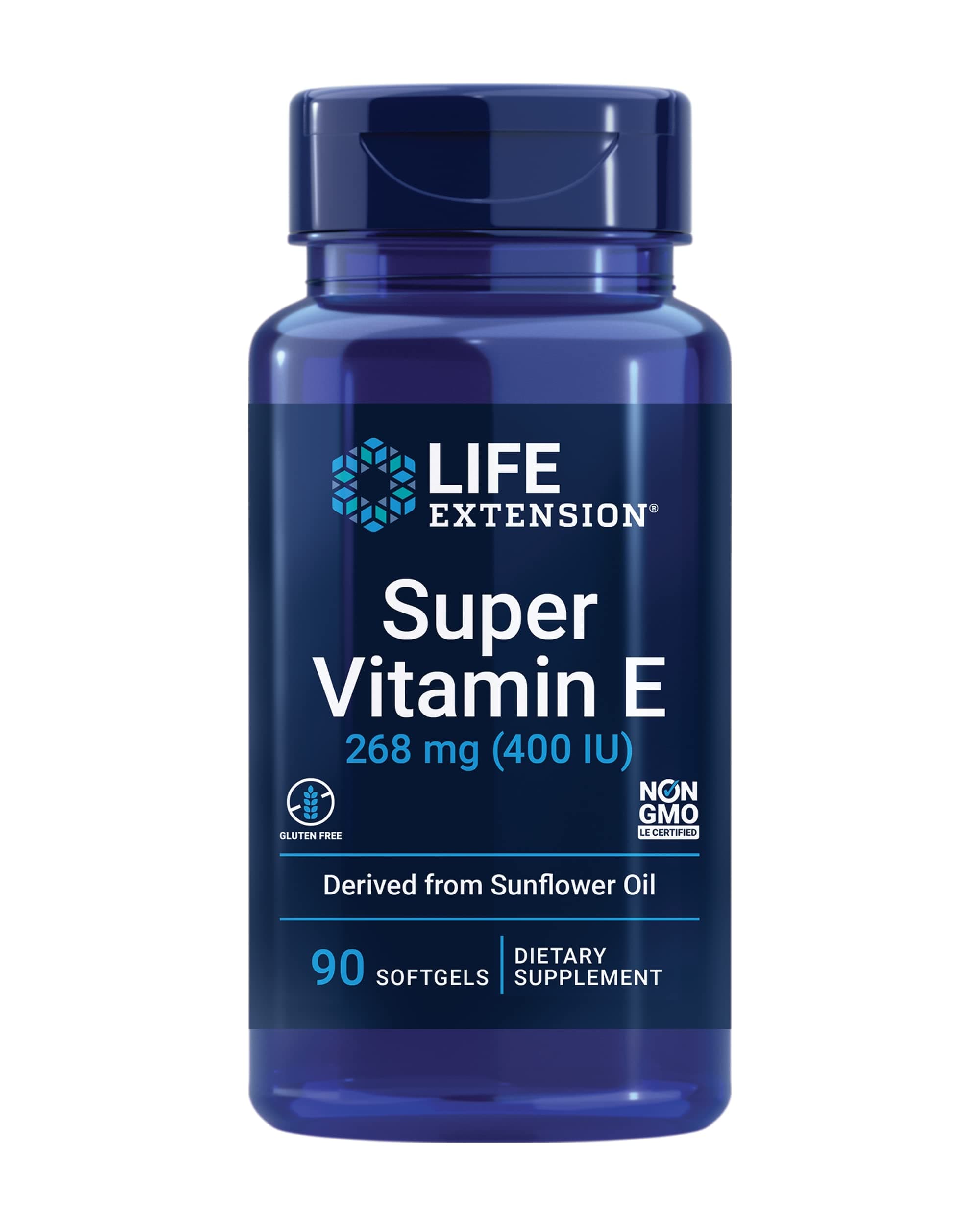 Life Extension Super Vitamin E 268 mg - For Heart, Brain & Immune Health -Offers Antioxidant Protection & Promotes Inflammatory Response - Gluten Free, Non-GMO, 90 Softgels