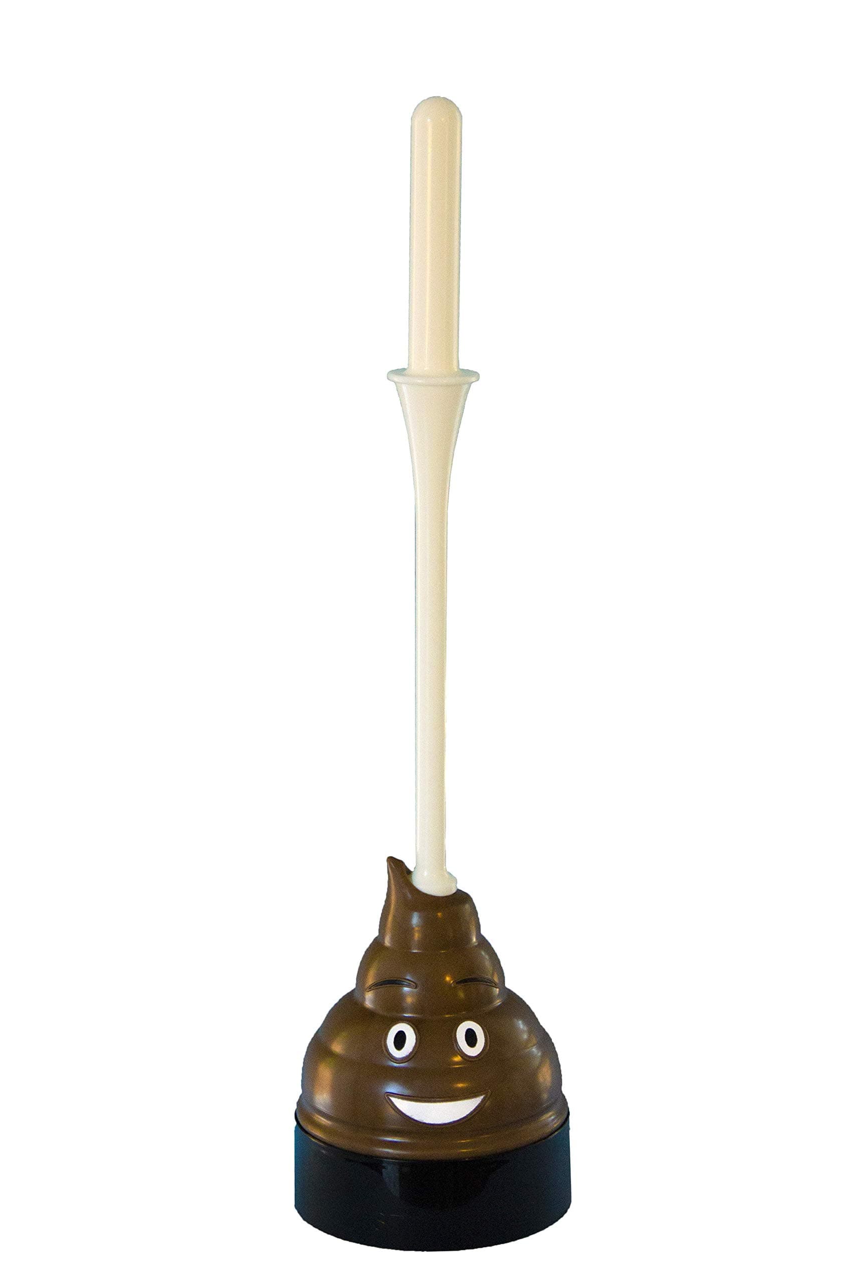Emoji Toilet Plunger with Holder Drip Tray - 100% Fully Functional Poo Toilet Plungers Heavy Duty | Glow in The Dark Handle with Extra Leverage Grip, Toilet Paper Holder