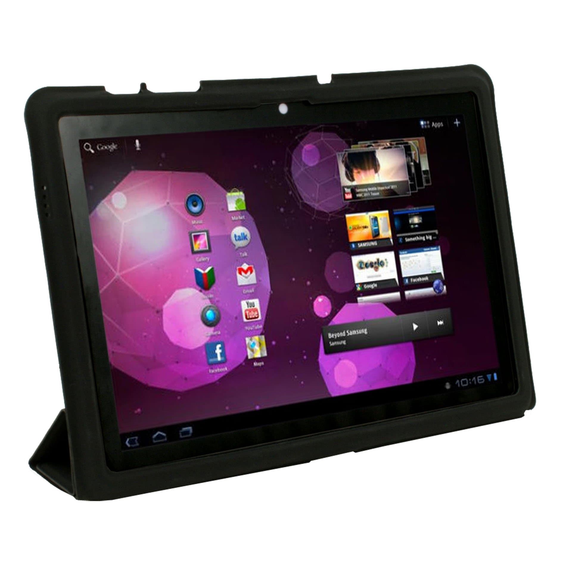 Stand Smart Slim Leather Case Cover For Samsung Galaxy Tab 10.1 GT-P7510 Black