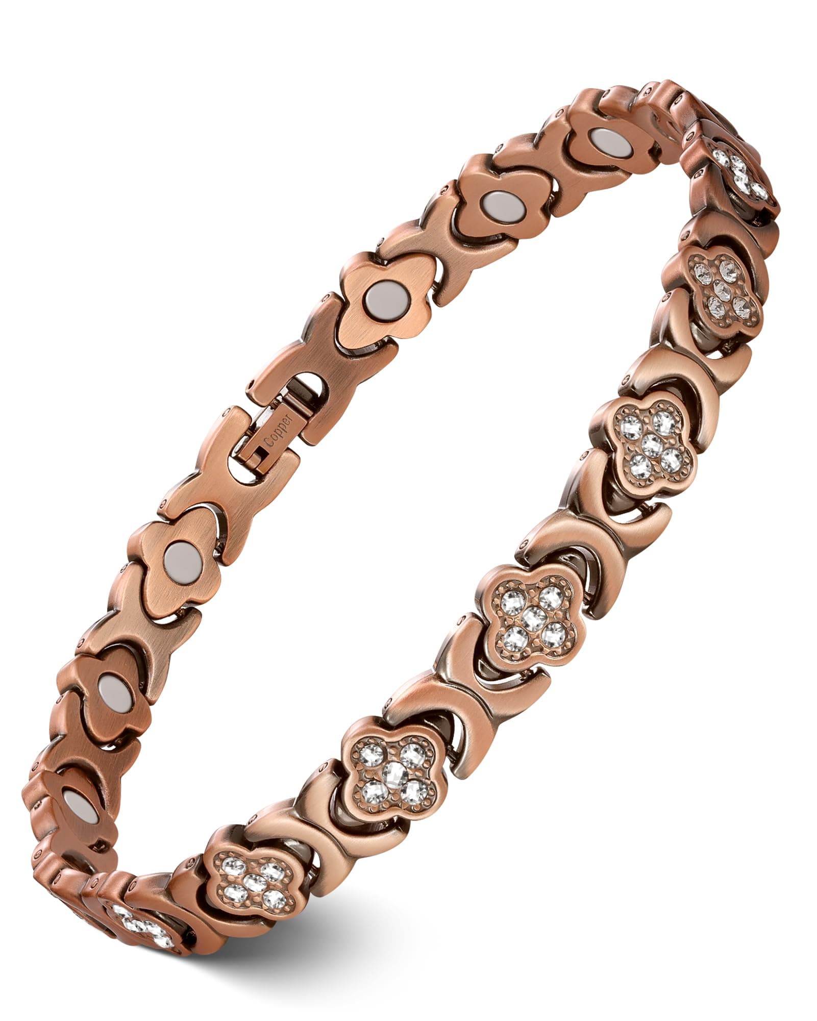 - Feraco Copper Ankle Bracelet for Women, 99.99% Pure Copper Magnetic Anklet with 3800 Gauss Neodymium Magnet, Adjustable with Sizing Tool