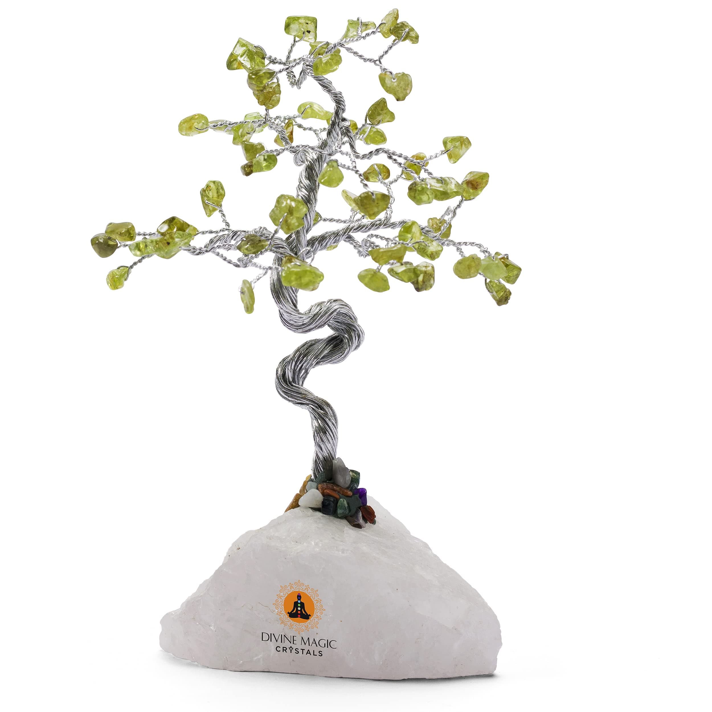 Crystal Money Tree Feng Shui Bonsai Good Luck Fortune Health Prosperity Abundance Crystals Peridot Decorations Gift Figurine Home Décor
