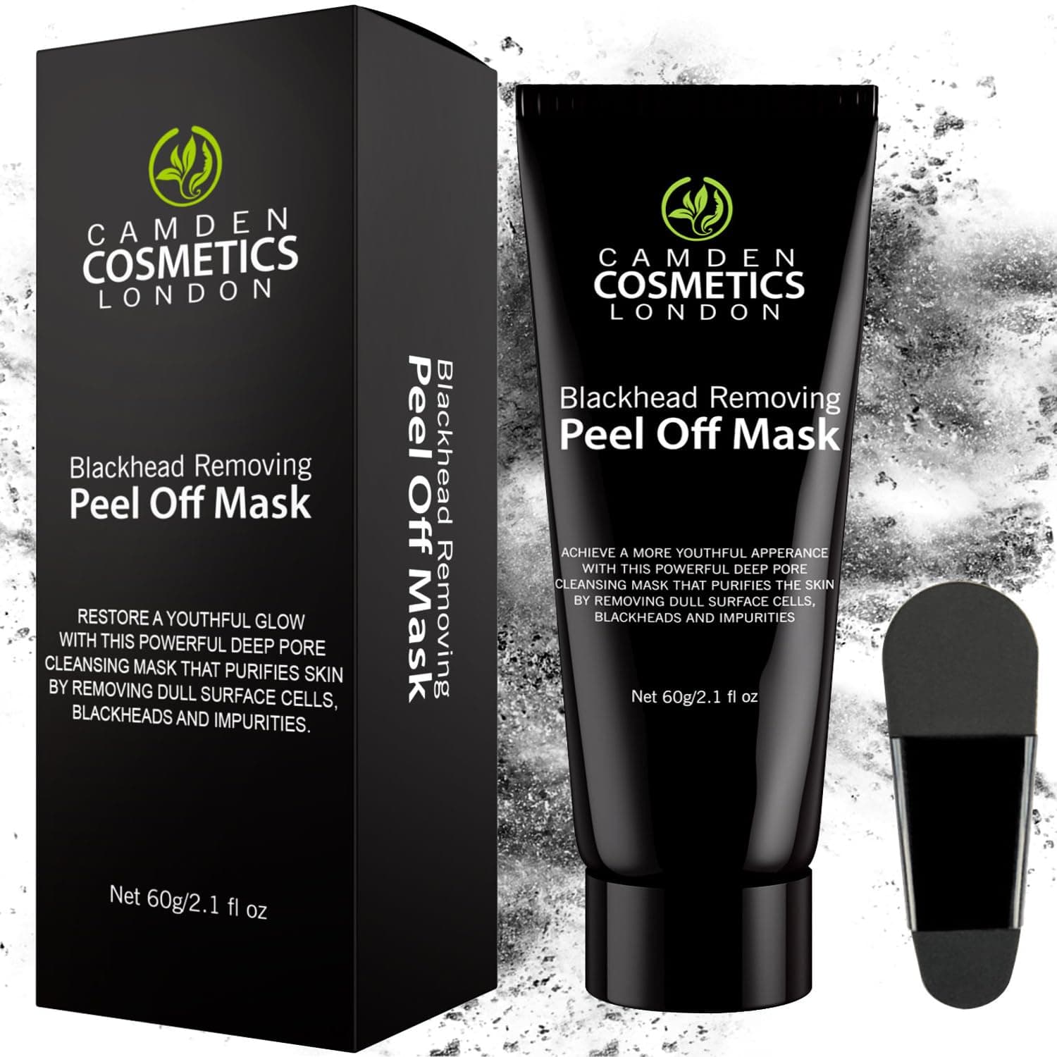 Blackhead Peel off Face Mask For Men & Women - Blackhead Remover + FREE APPLICATOR, Activated Charcoal Face Mask Removes Blackheads, Purifying Cleanser, Whiteheads Extractor/Removal, Pore Exfoliating