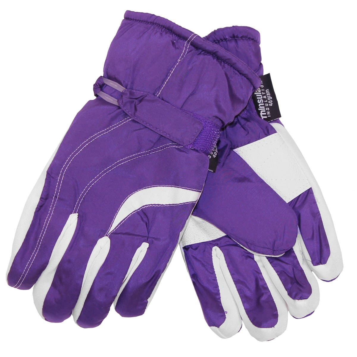Girl's Thinsulate Lined Winter Gloves - Purple - 7-14
