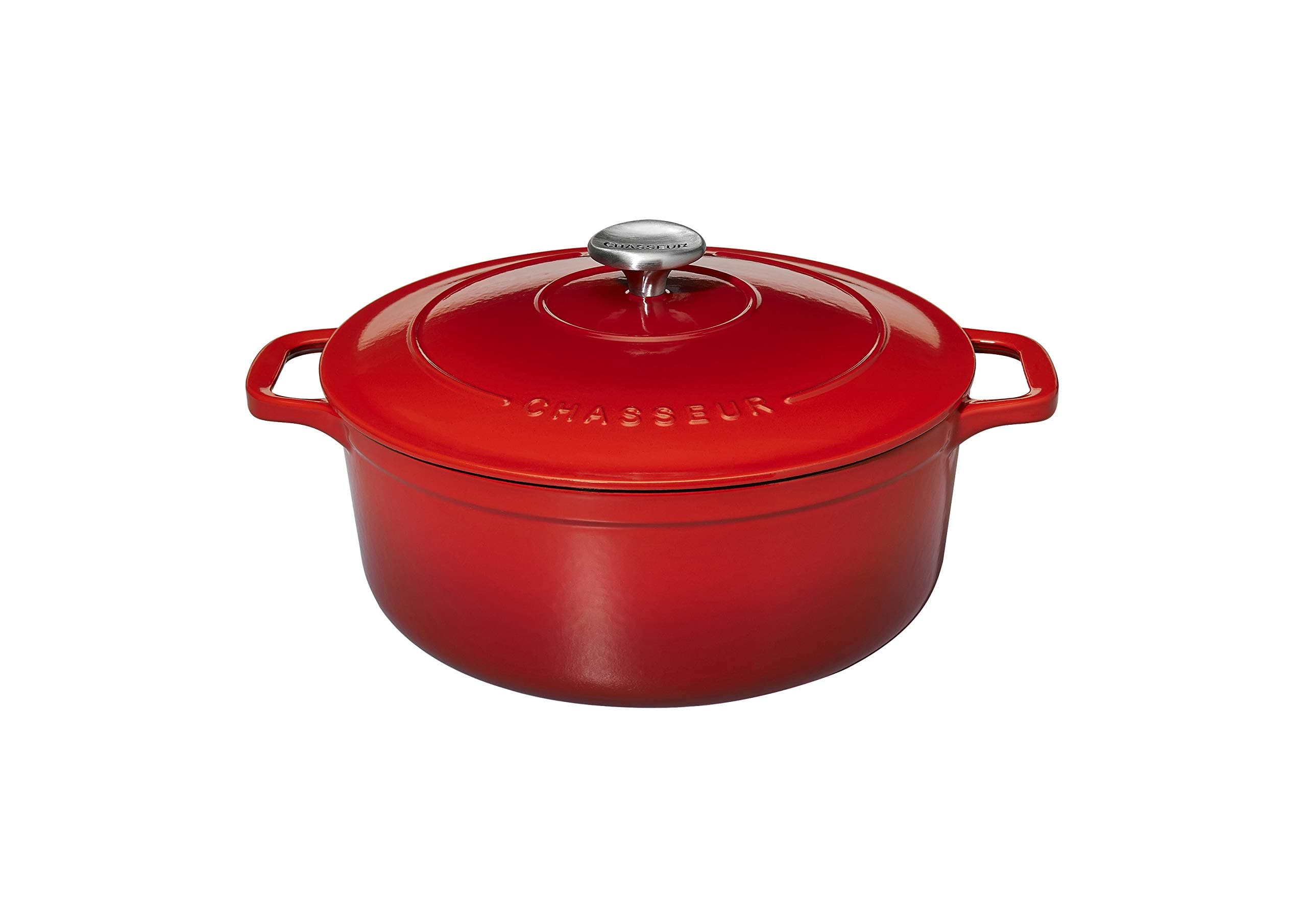 Chasseur Round Casserole, Chilli Red, 26 cm, 5.2 Litre