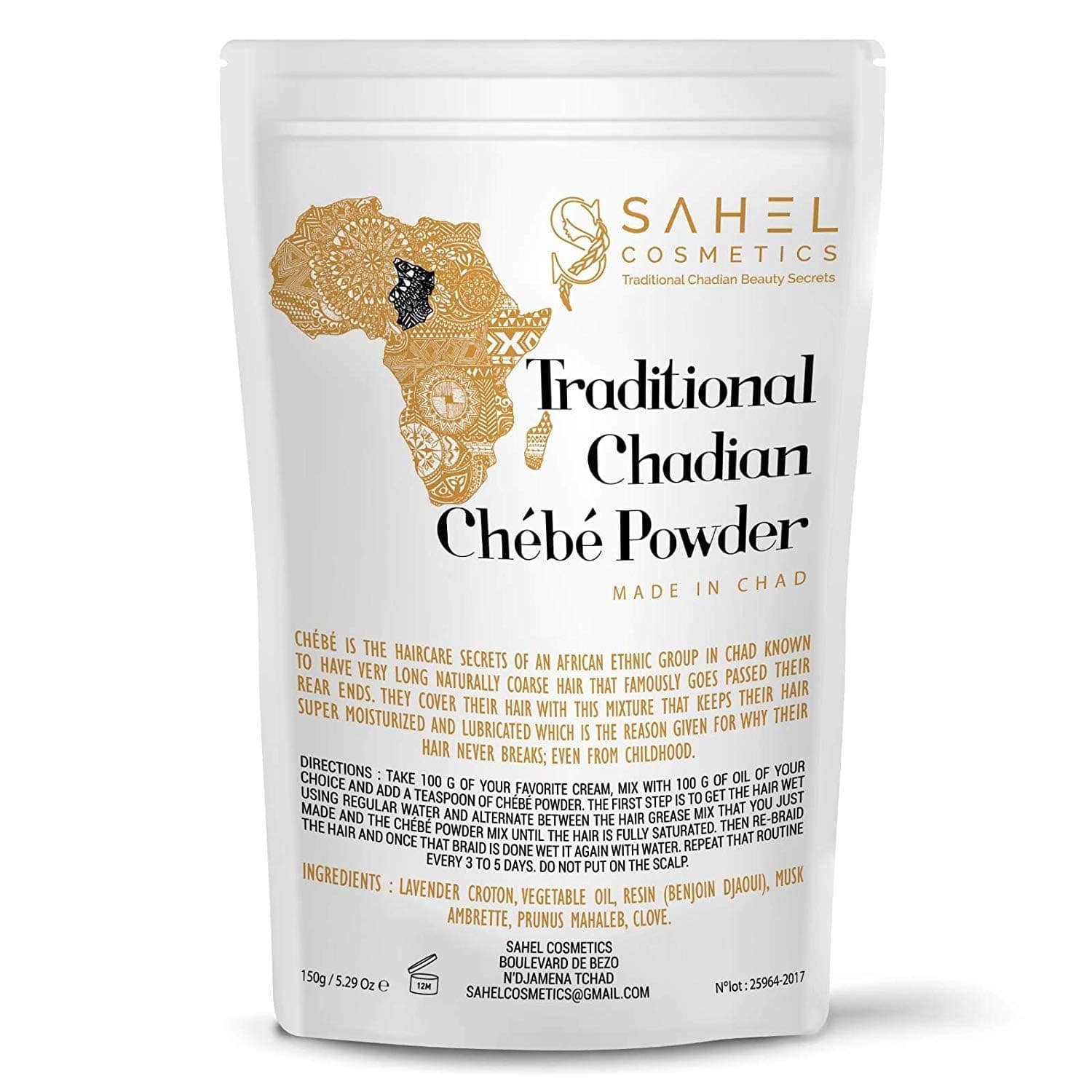 Sahel cosmetics Chebe Powder 150 grams Traditional Chadian Chebe Powder All-Natural Ingredients
