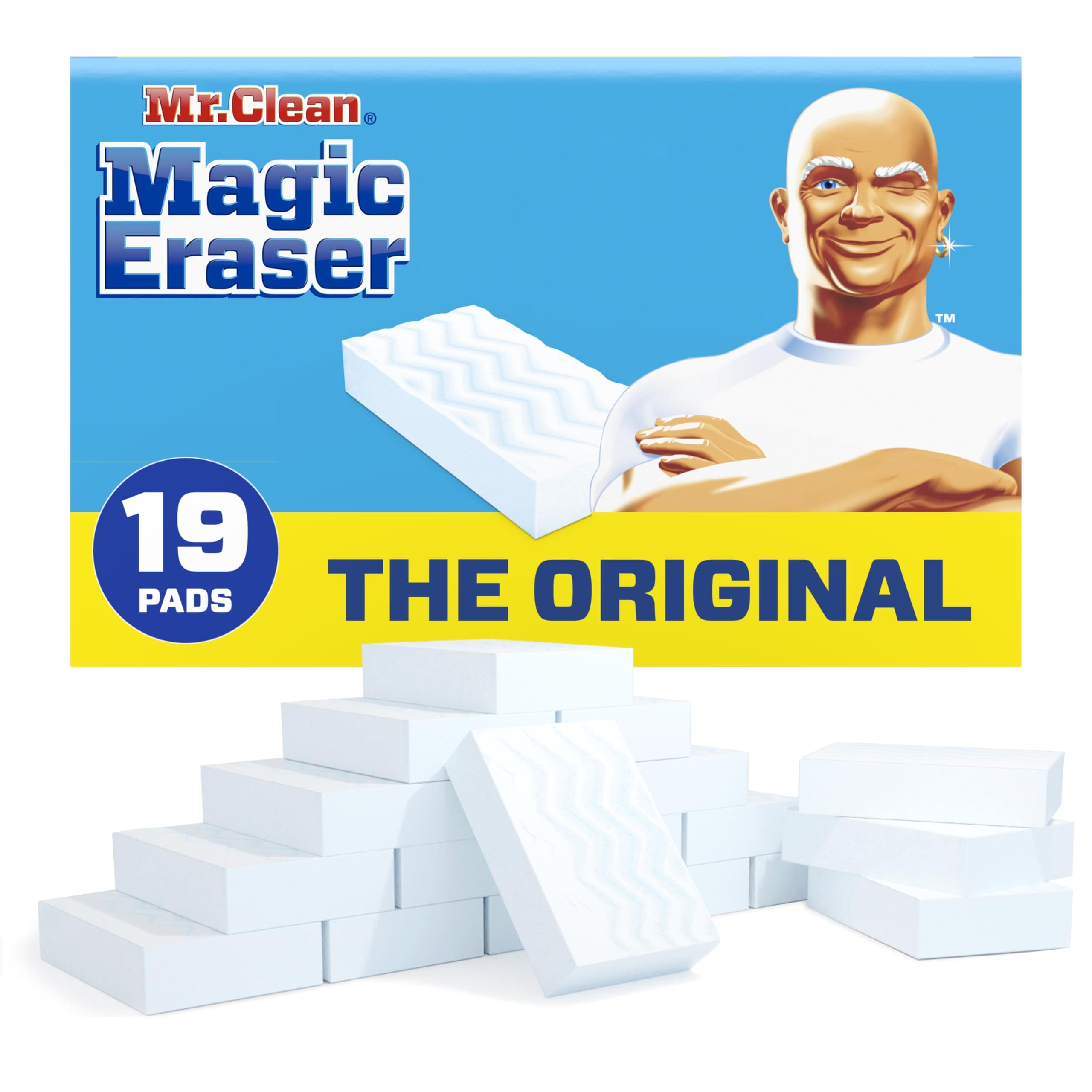 Original Magic Eraser Cleaning Pads with Durafoam, 19 Count