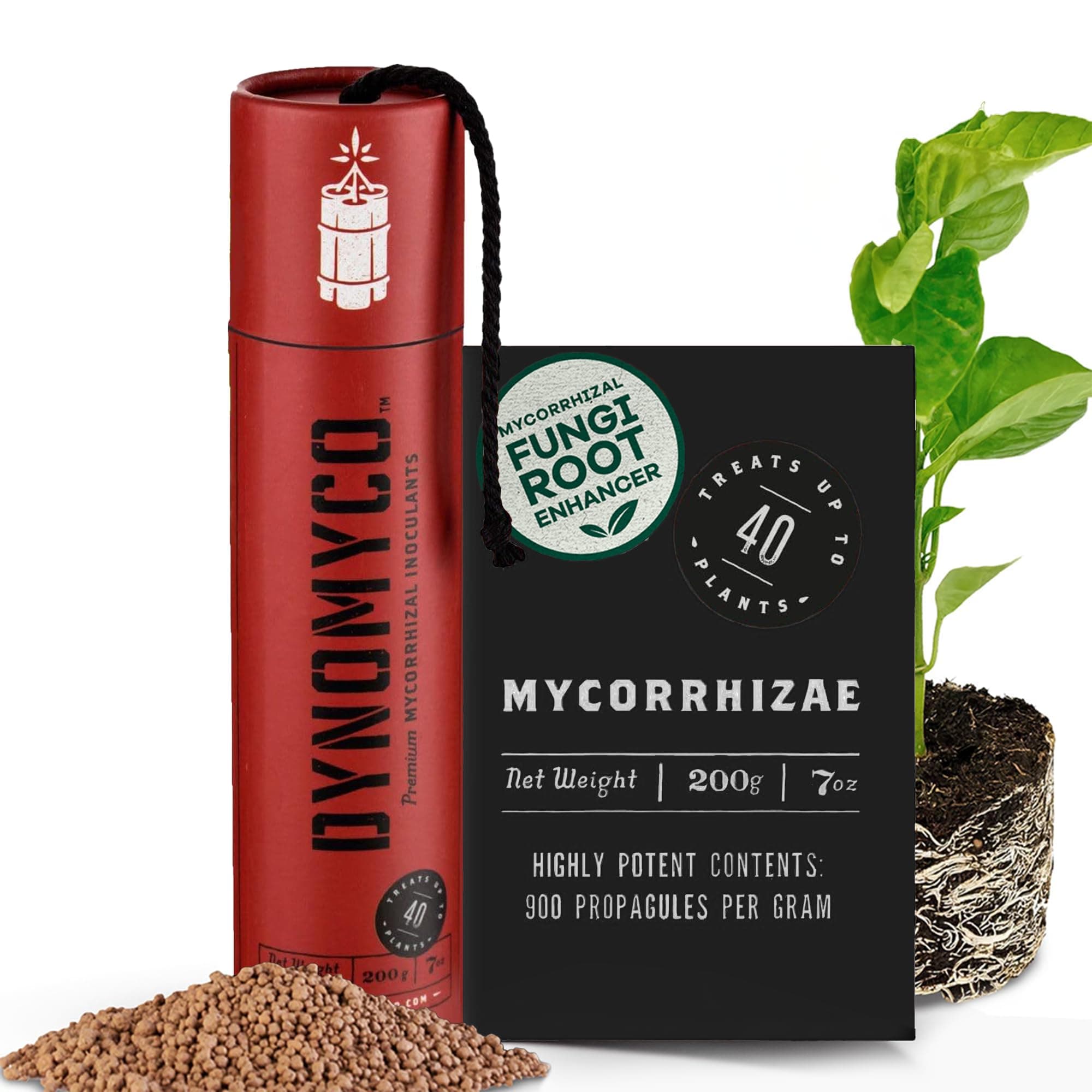 DYNOMYCO Mycorrhizal Inoculant - Plant Growth & Root Treatment, Concentrated Mycorrhiza Formula, Boosts Nutrient Uptake, Mycorrhizae Plant Food for Resilience & Fertilizer (200g / 7oz)