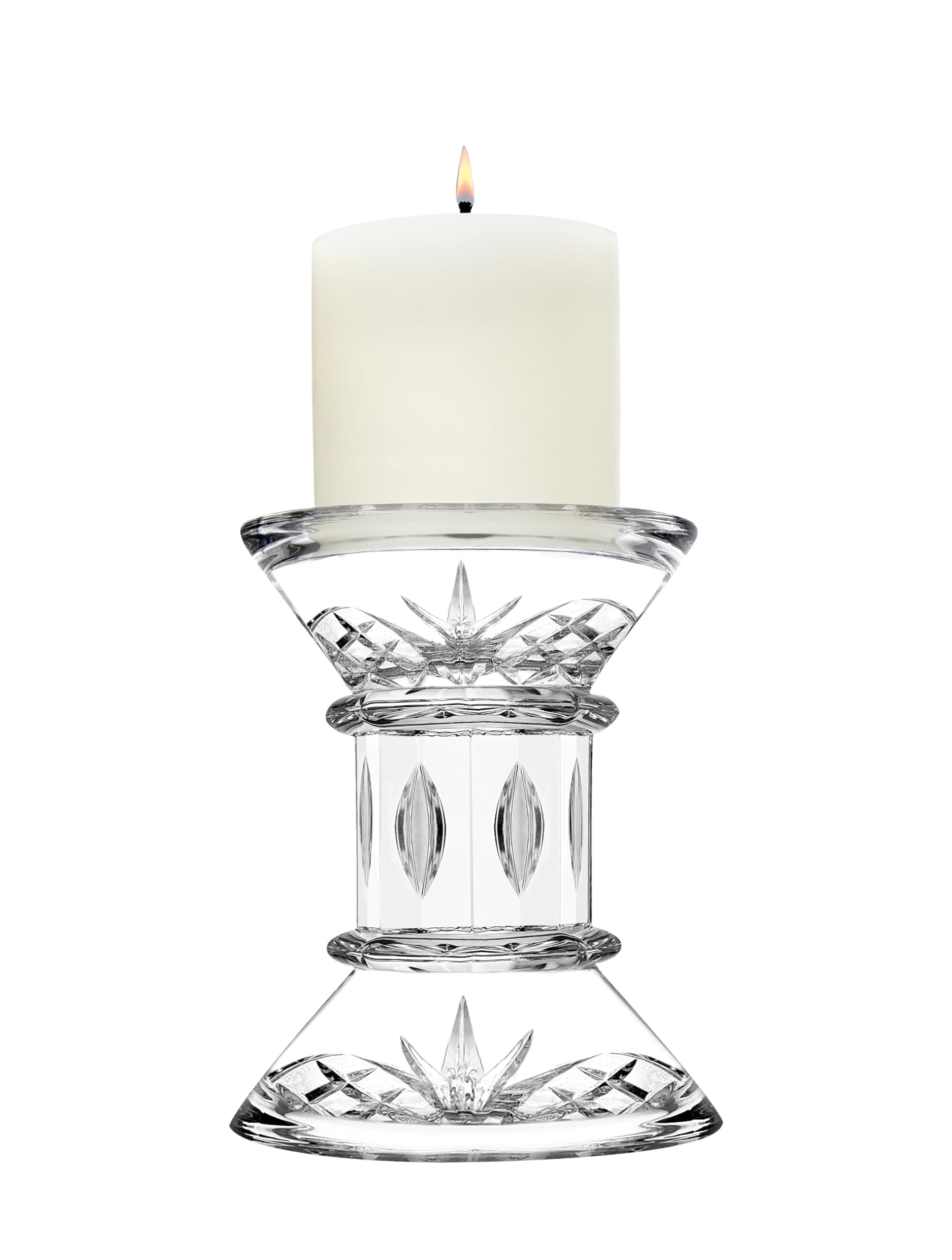 Pillar Candle and Candleholder Set, Candlestick Holder, Crystal Candle Stand, Candle Holders, Includes Pillar Candle - Dublin Collection