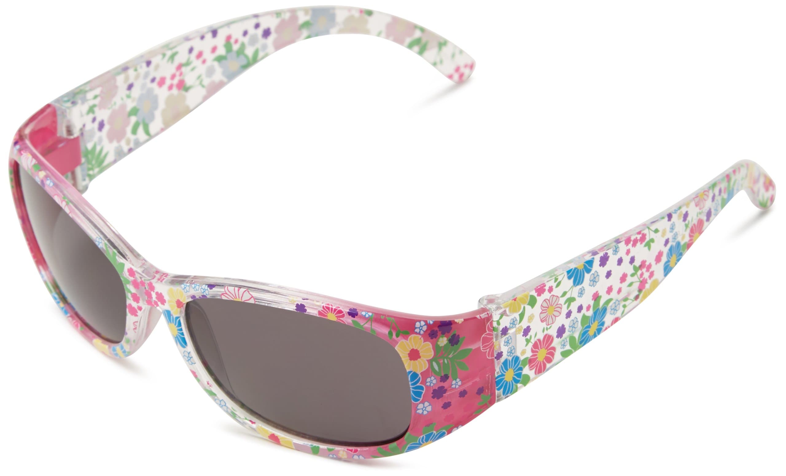 Wildflower UV400 Kids Flower Print Rectangular Sunglasses for Girls - Shatterproof Polycarbonate Lens