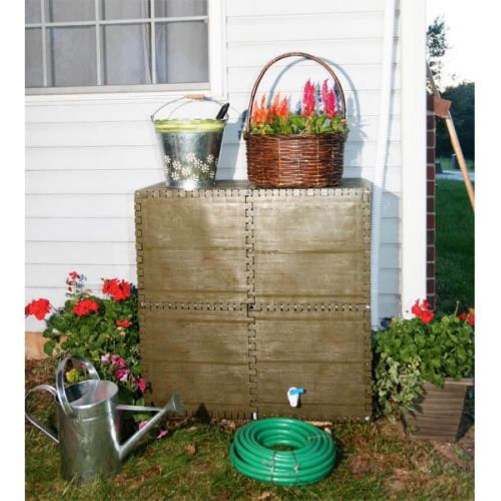 RainReserve Build-a-Barrel 100-Gallon Tank, Brown