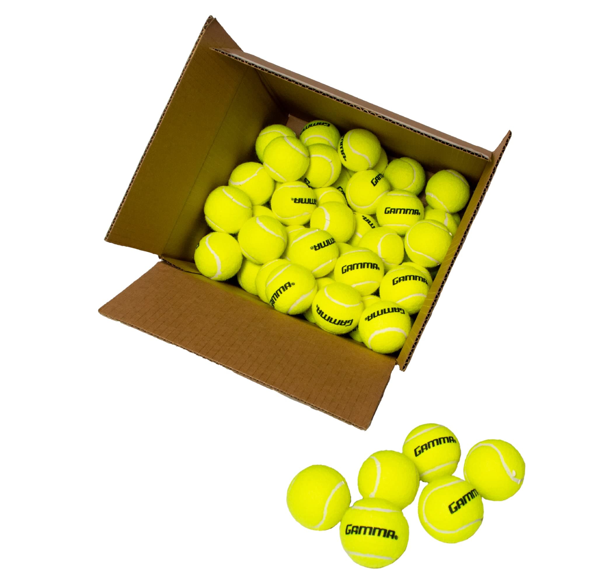 GAMMA Sports Pressureless Tennis Balls Box, Bulk Tennis Balls, Premium Tennis Accessories, 18, 36, 48, 75 Pack Sizes, Tennis Practice, Tennis Training, Pet Toys, Dog Ball, Coach, Indoor & Outdoor Play