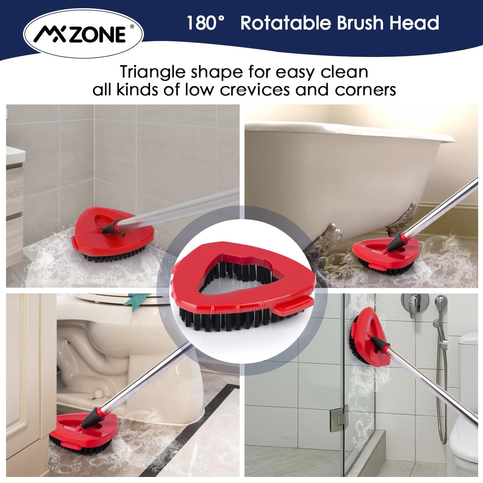 MXZONE Scrubber Mop Head Replacement Compatible with O Cedar EasyWring 1 Tank System, Spin Mop Scrub Brush Head, Hard Bristle Cleaning Brush Attachment for Kitchen Tile Floor, Not Fit RinseClean