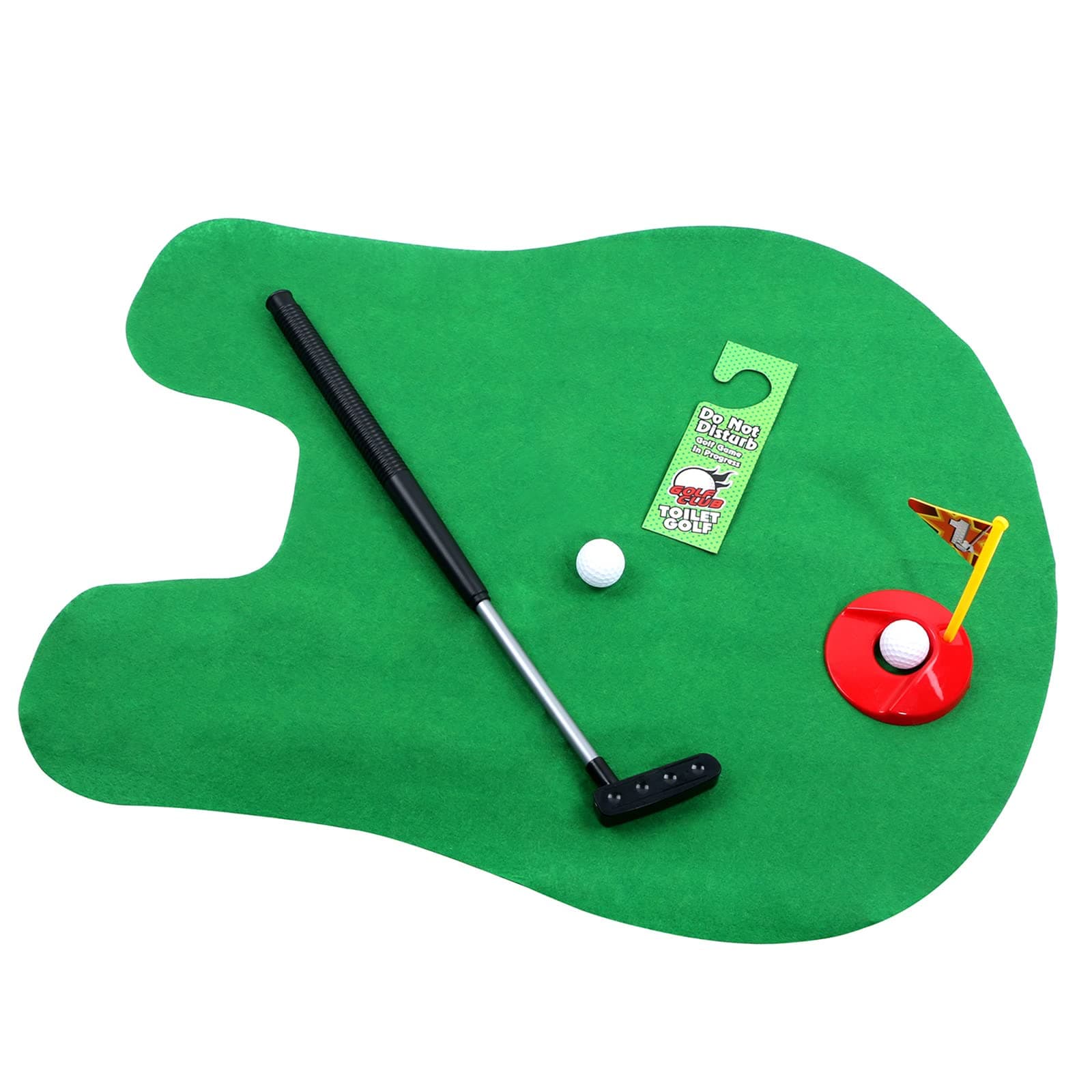 Toilet Golf ,Potty Golf Drinker Toilet Toy Potty Putter Putting Golfing Game Indoor Practice Mini Golf Set Golf Training Accessory for Men Women and Kids