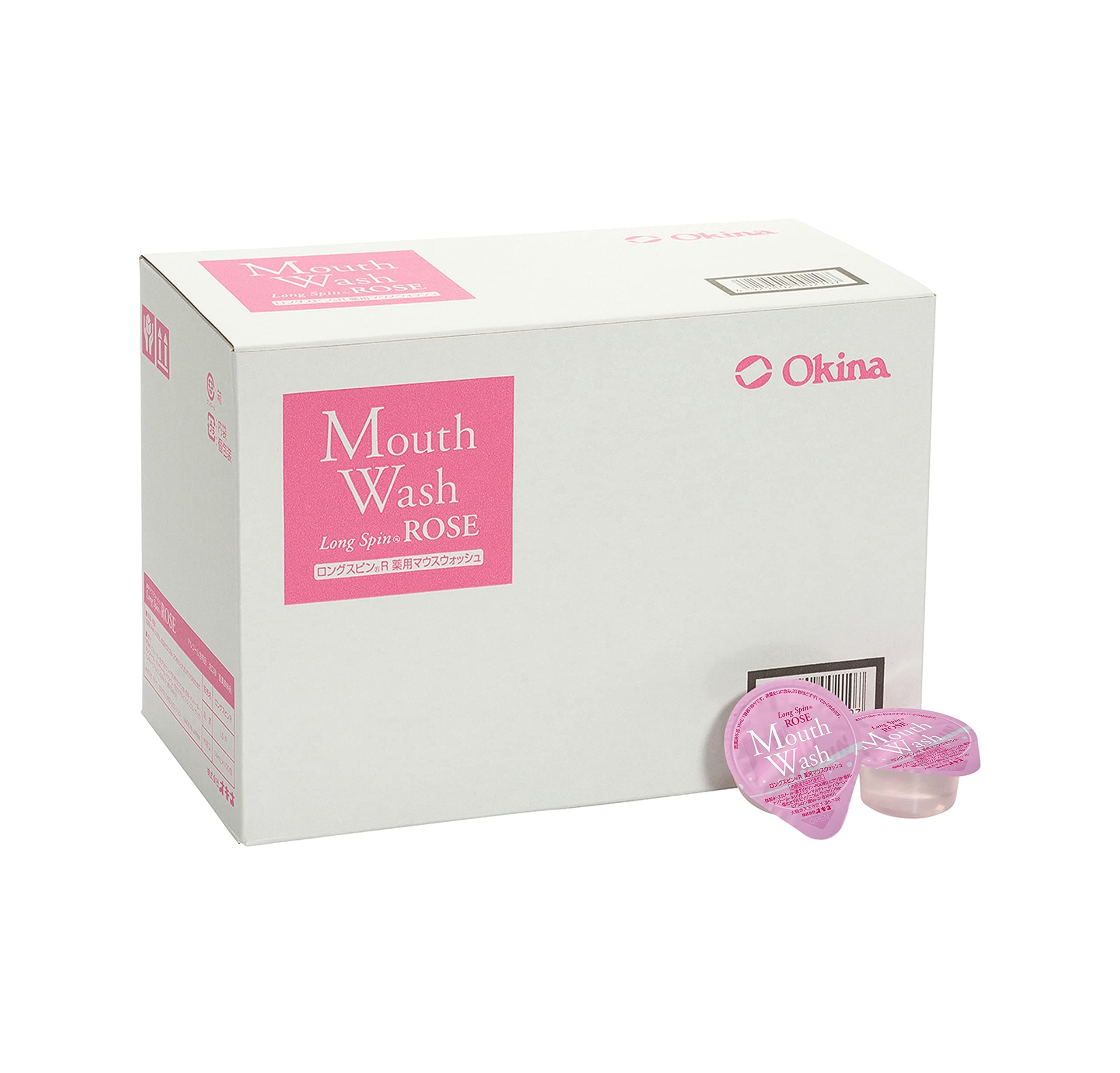 Okina Long Spin Mouthwash Travel Size 100 Count, Made in Japan (Rose, 14ml)