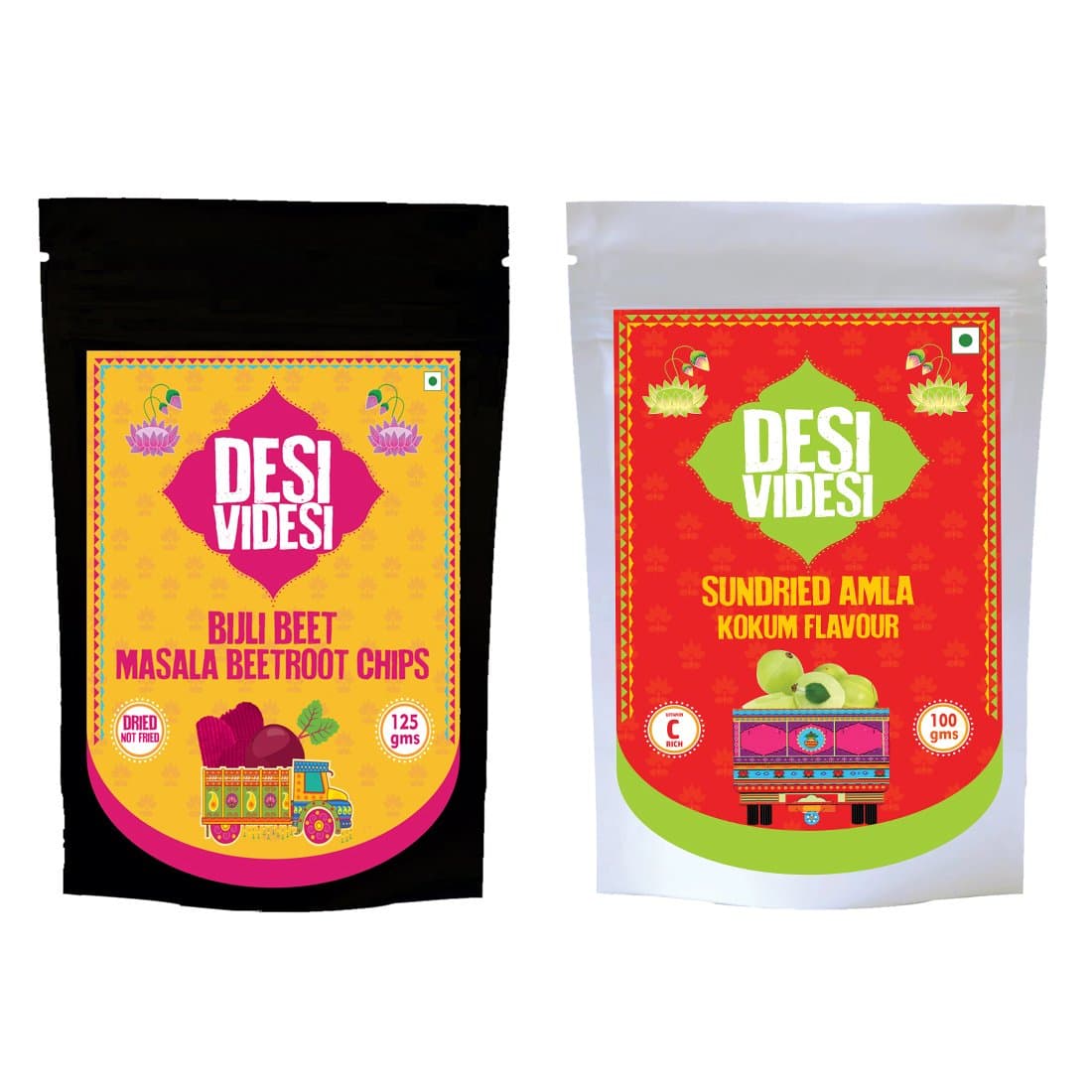 DesiVDesi Masala Beetroot Chips and Kokum Amla Candy (Combo of 2)