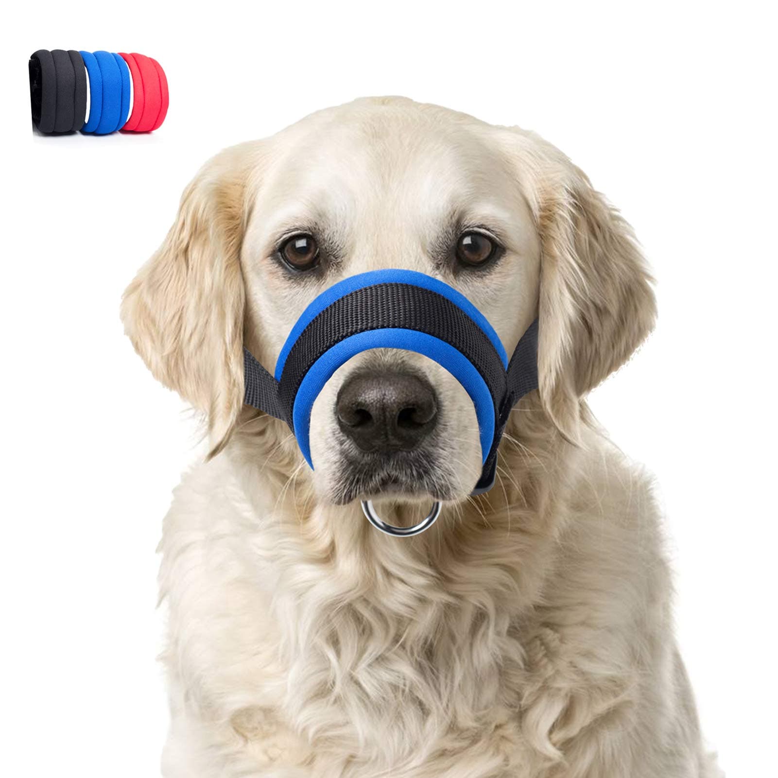 Dog Muzzle with Soft Fabric for Small, Medium and Large Dogs, Anti Biting, Chewing, Adjustable, Breathable(XL,Blue)