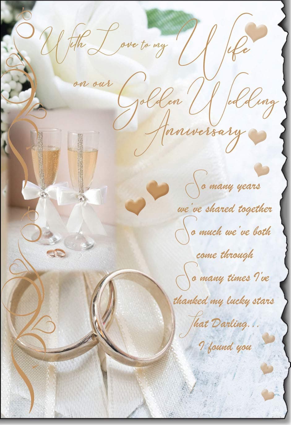 With Love to my Wife On Our Golden wedding Anniversary Card Lovely Verse - Cover Design/Color May Vary