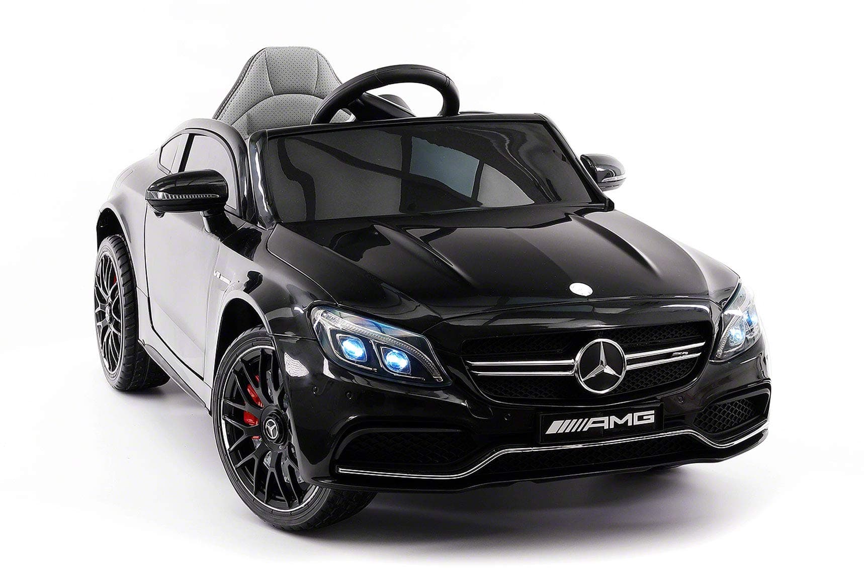 Moderno Kids Mercedes C63S 12V Power Kids Car R/C Parental Remote Control + EVA Foam Rubber Wheel + Leather Seat + MP3 USB Music Player + LED Light (Black)